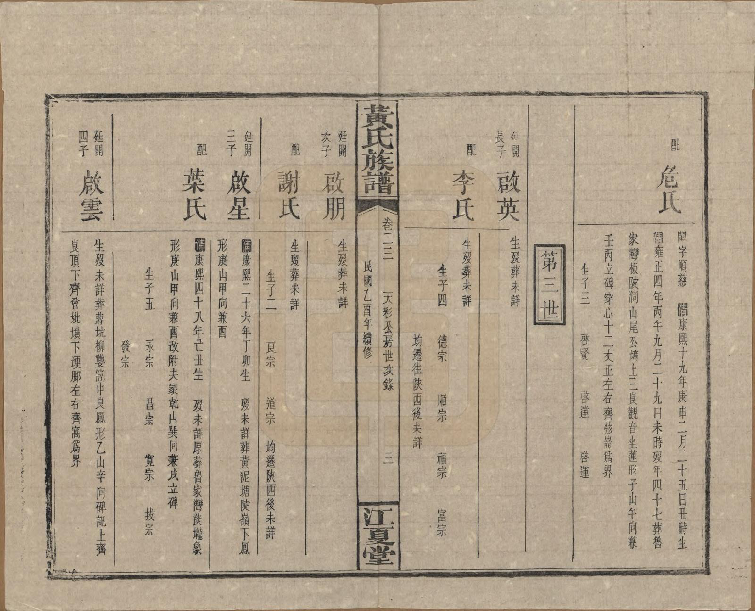 GTJP0593.黄.湖南浏阳.黄氏族谱七十二卷卷首一卷.民国三十四年（1945）_023.pdf_第3页