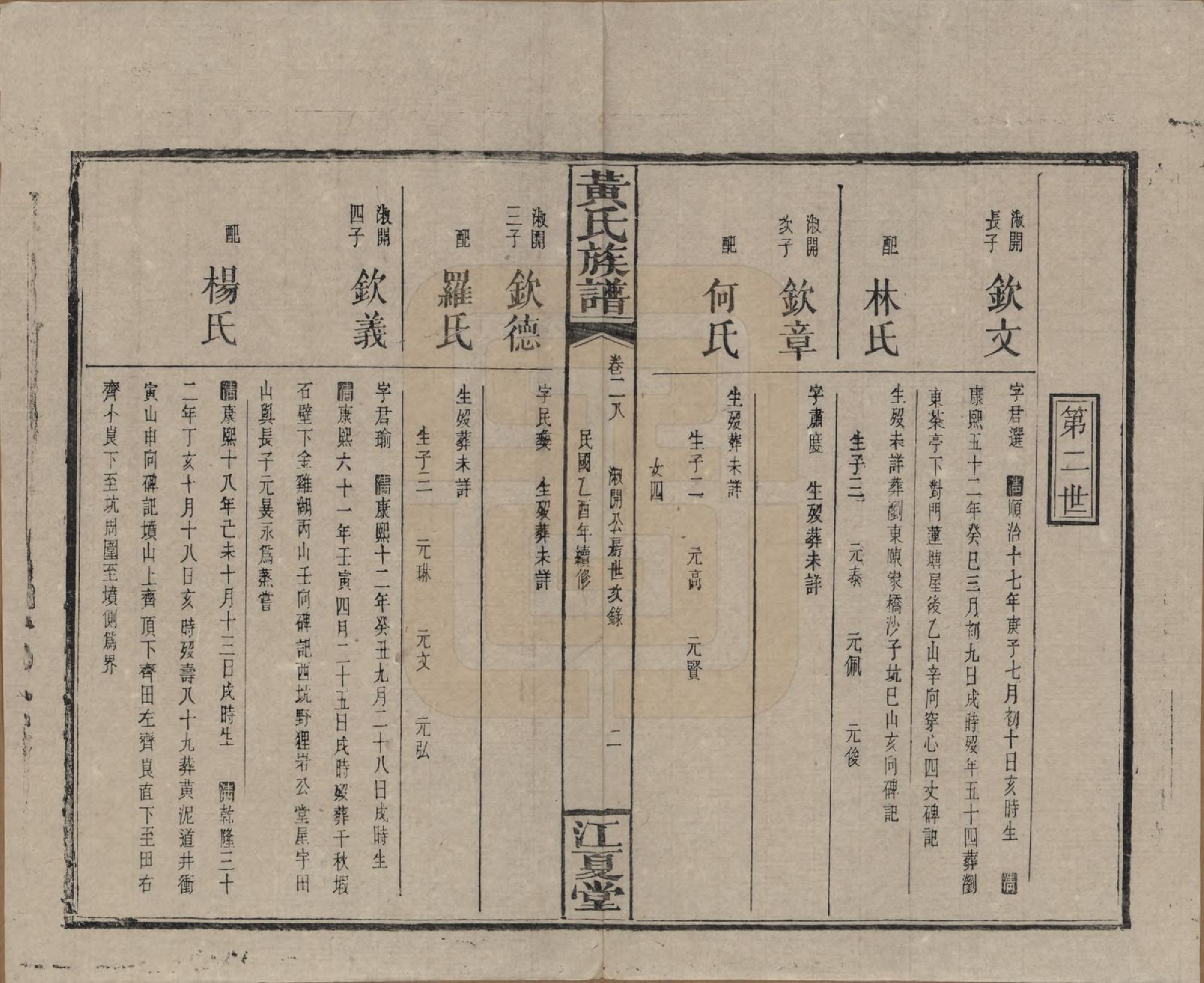 GTJP0593.黄.湖南浏阳.黄氏族谱七十二卷卷首一卷.民国三十四年（1945）_028.pdf_第2页