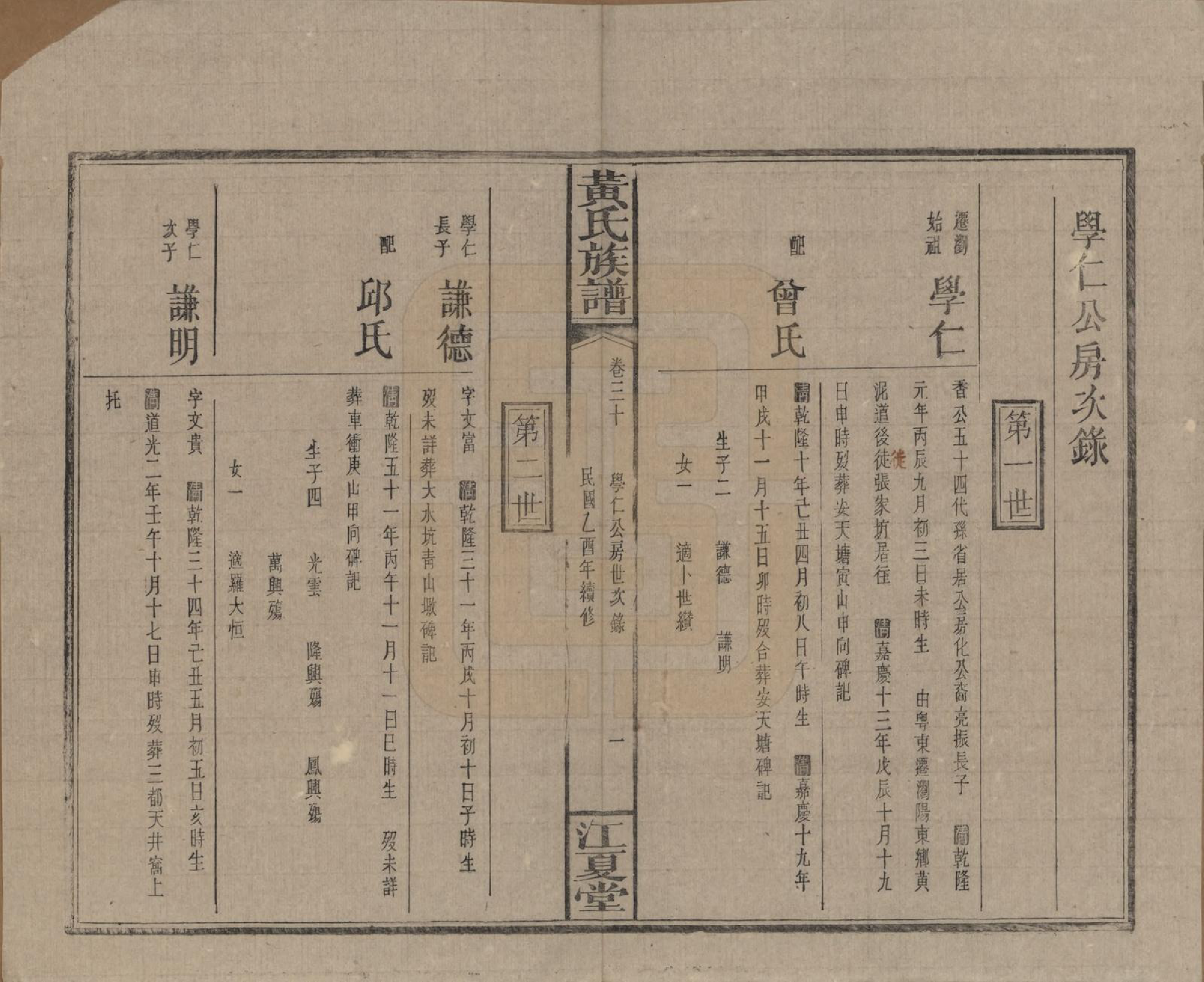 GTJP0593.黄.湖南浏阳.黄氏族谱七十二卷卷首一卷.民国三十四年（1945）_030.pdf_第1页