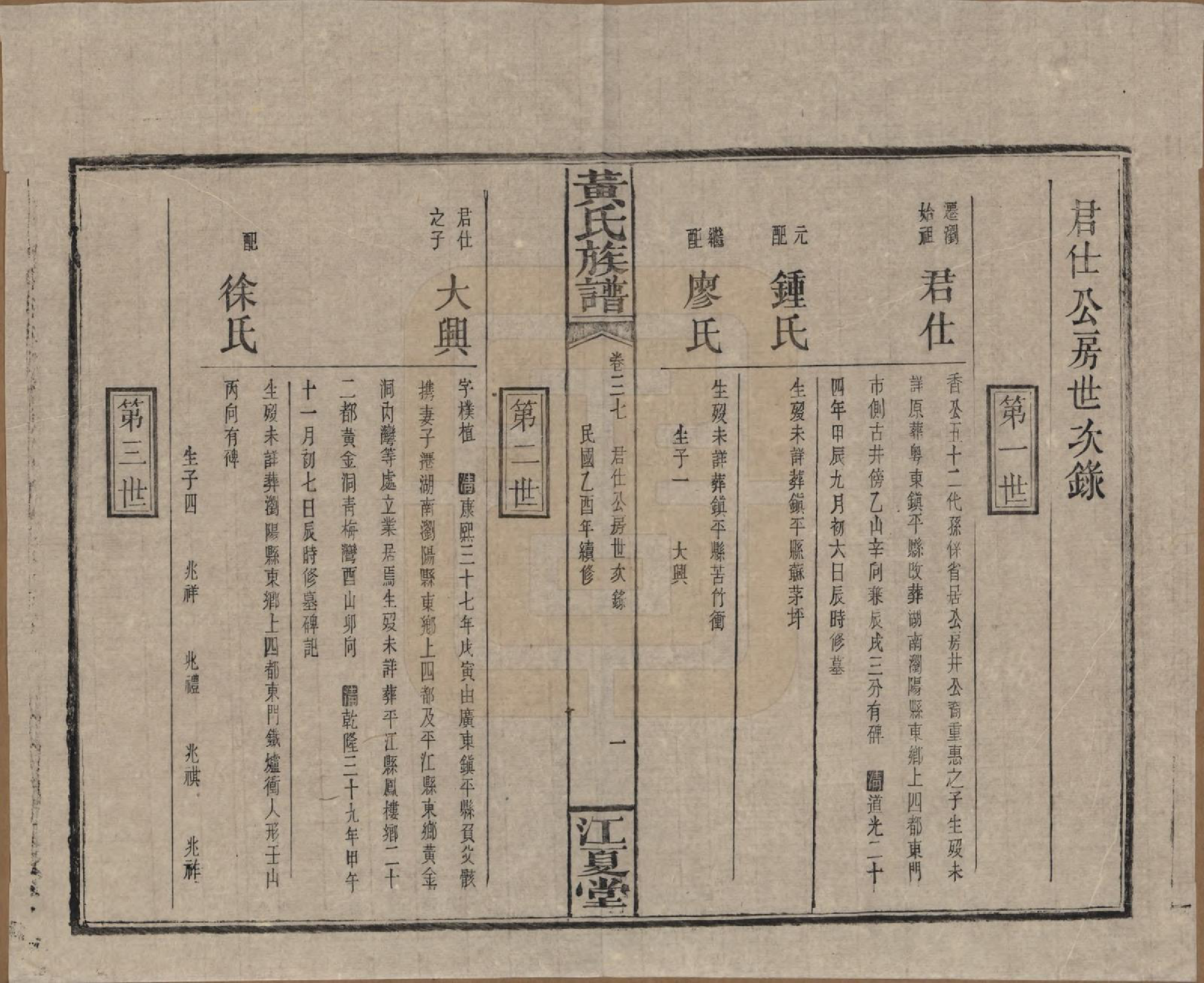 GTJP0593.黄.湖南浏阳.黄氏族谱七十二卷卷首一卷.民国三十四年（1945）_037.pdf_第1页