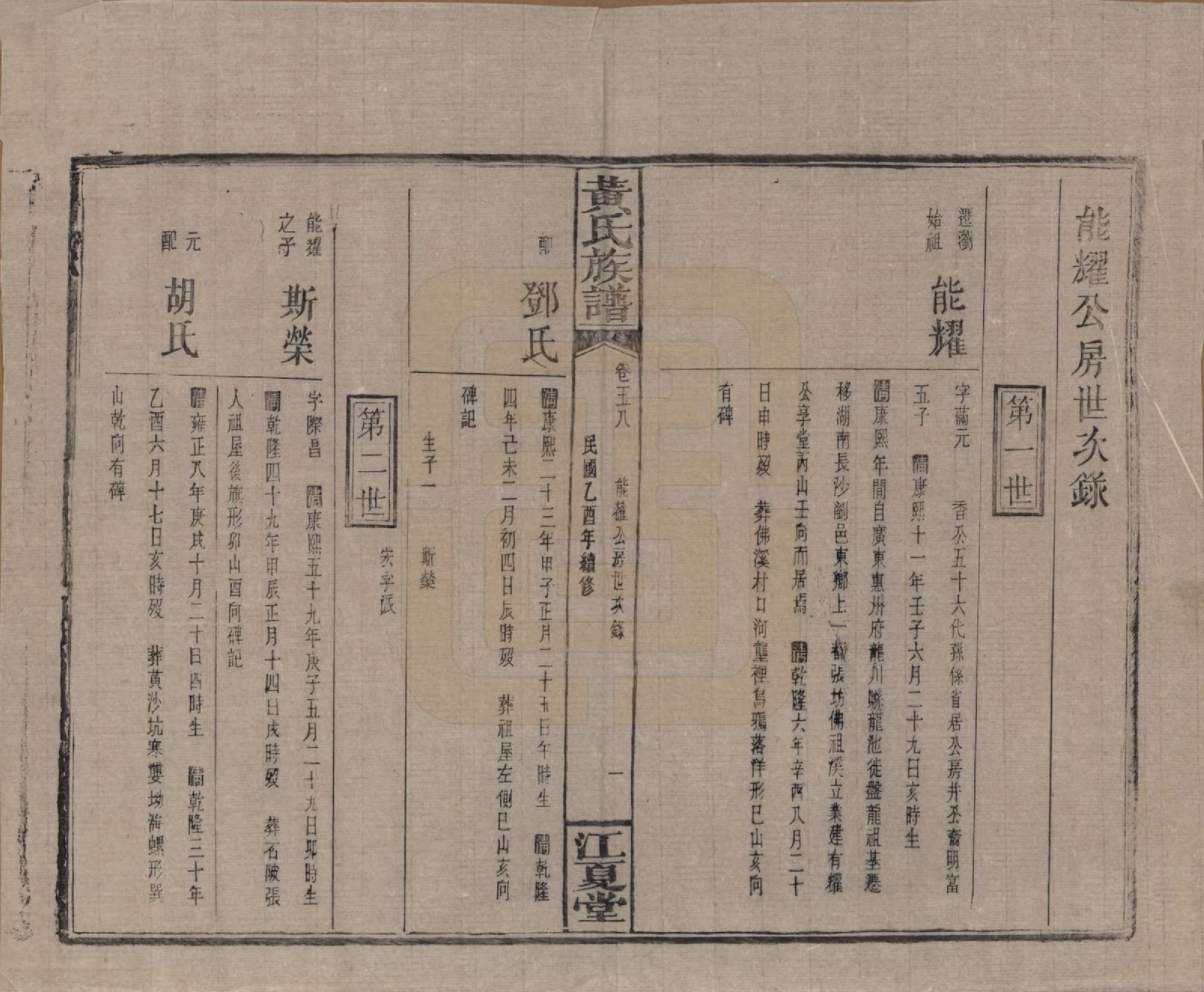 GTJP0593.黄.湖南浏阳.黄氏族谱七十二卷卷首一卷.民国三十四年（1945）_058.pdf_第1页