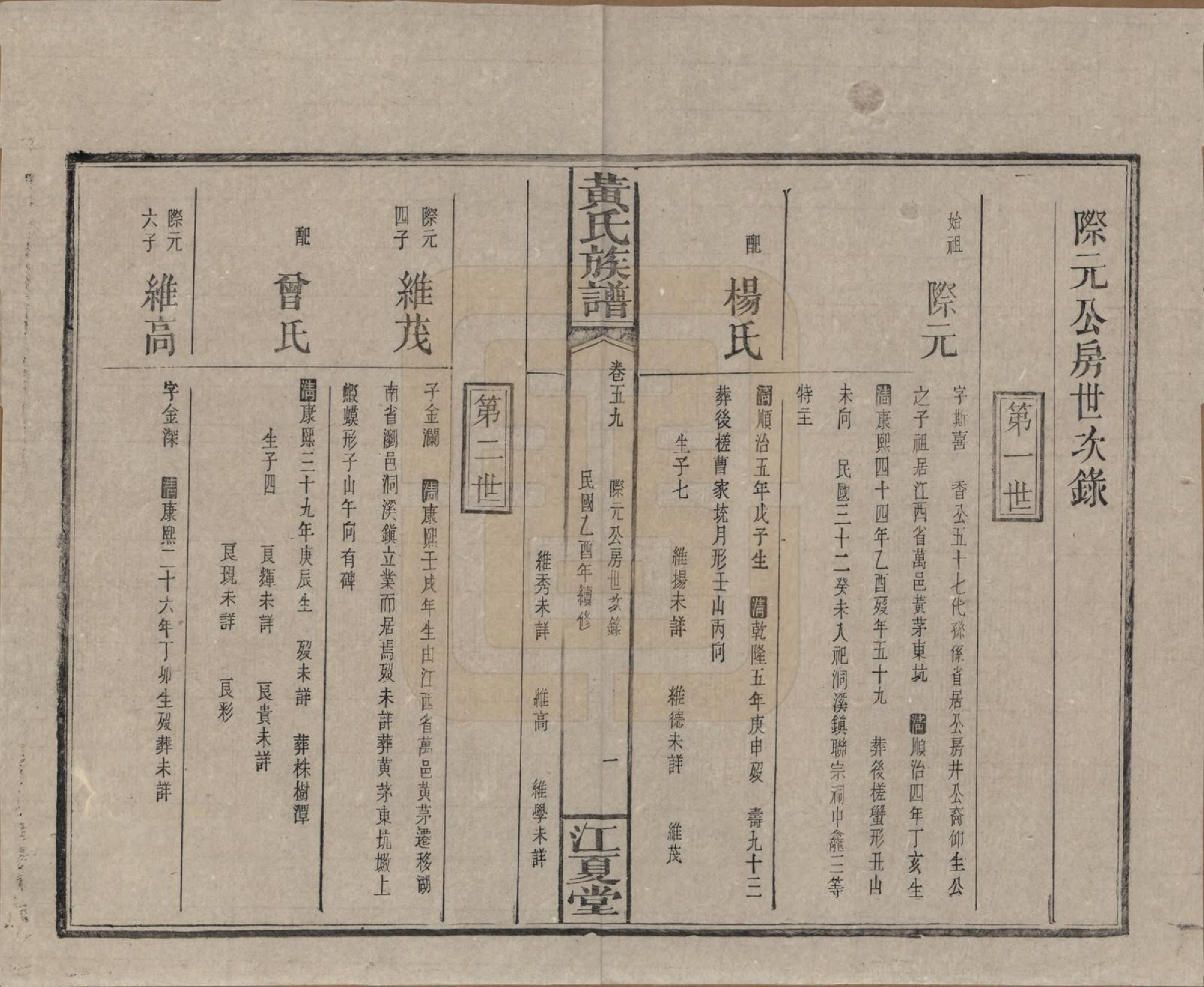 GTJP0593.黄.湖南浏阳.黄氏族谱七十二卷卷首一卷.民国三十四年（1945）_059.pdf_第1页