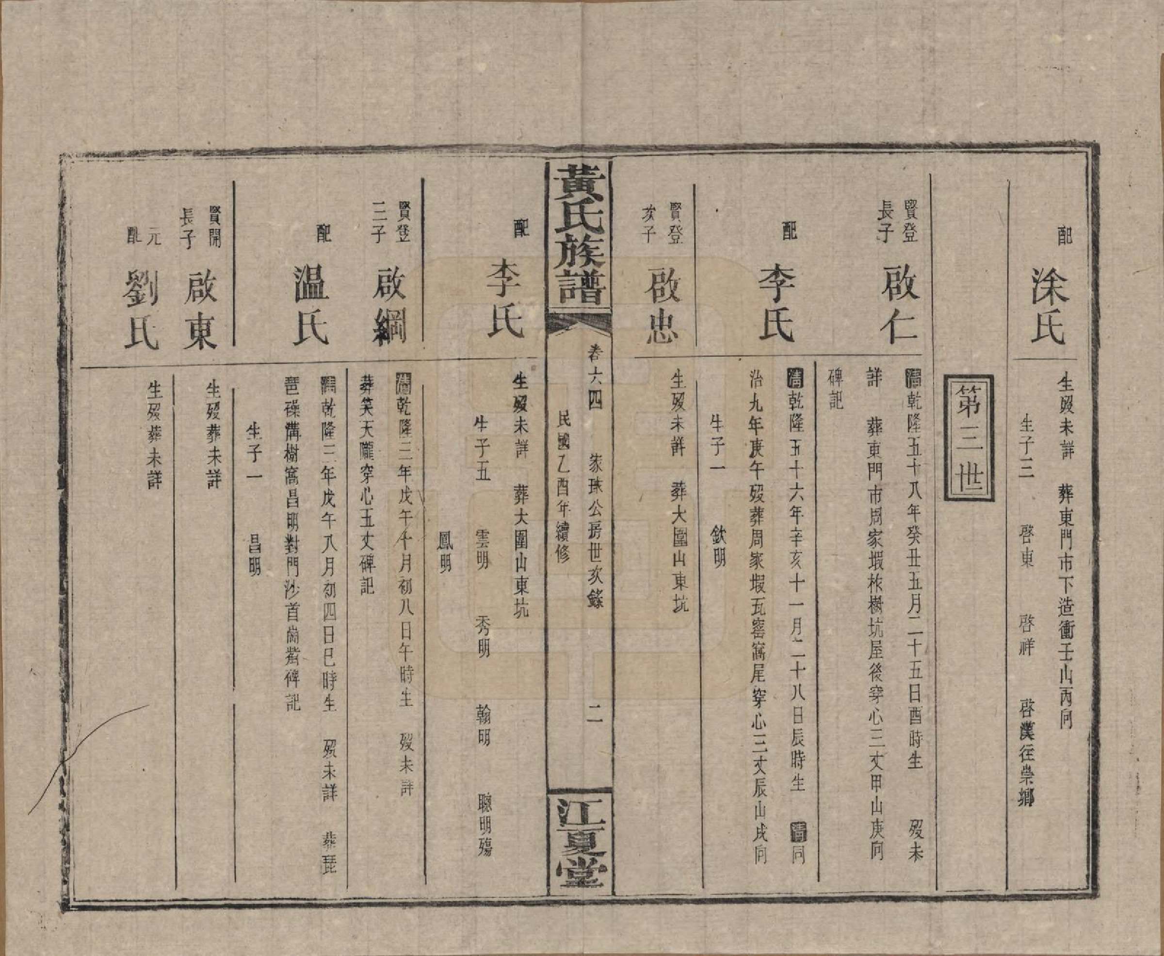 GTJP0593.黄.湖南浏阳.黄氏族谱七十二卷卷首一卷.民国三十四年（1945）_064.pdf_第2页