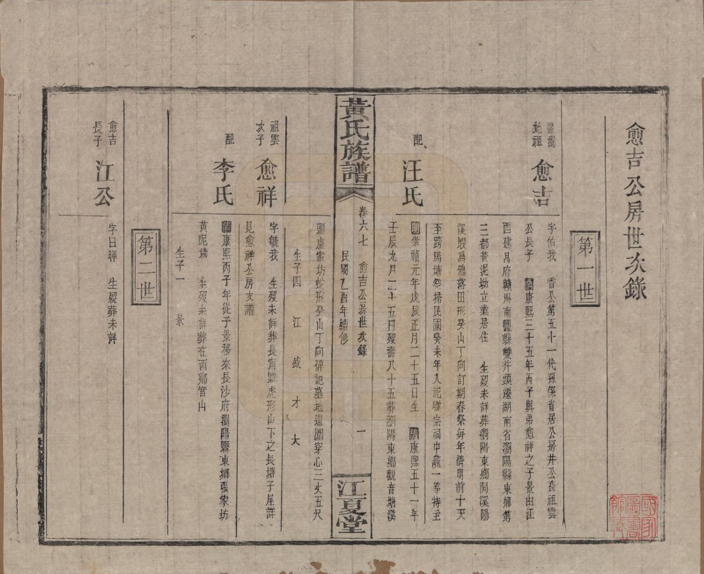 GTJP0593.黄.湖南浏阳.黄氏族谱七十二卷卷首一卷.民国三十四年（1945）_067.pdf_第1页