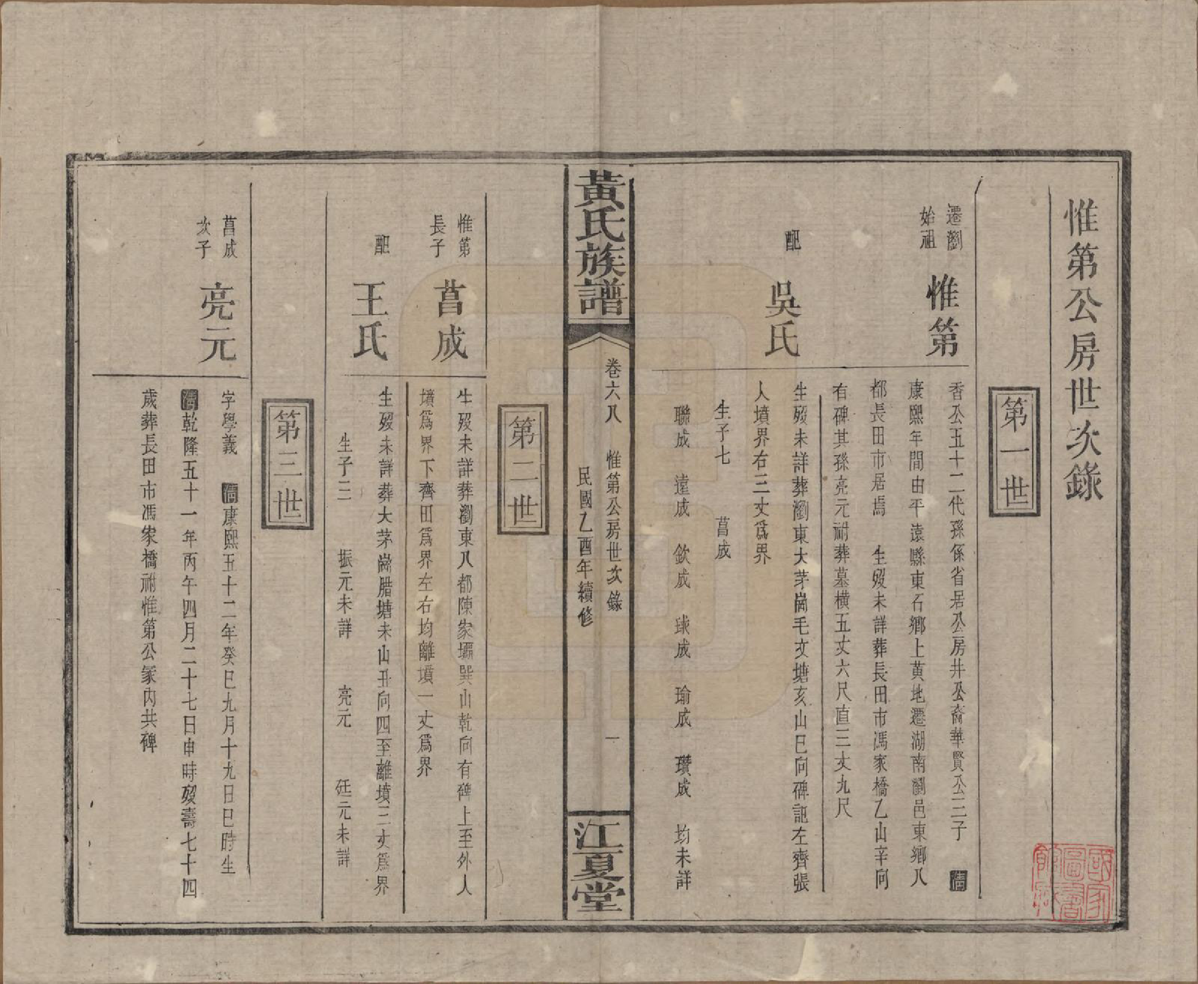 GTJP0593.黄.湖南浏阳.黄氏族谱七十二卷卷首一卷.民国三十四年（1945）_068.pdf_第1页