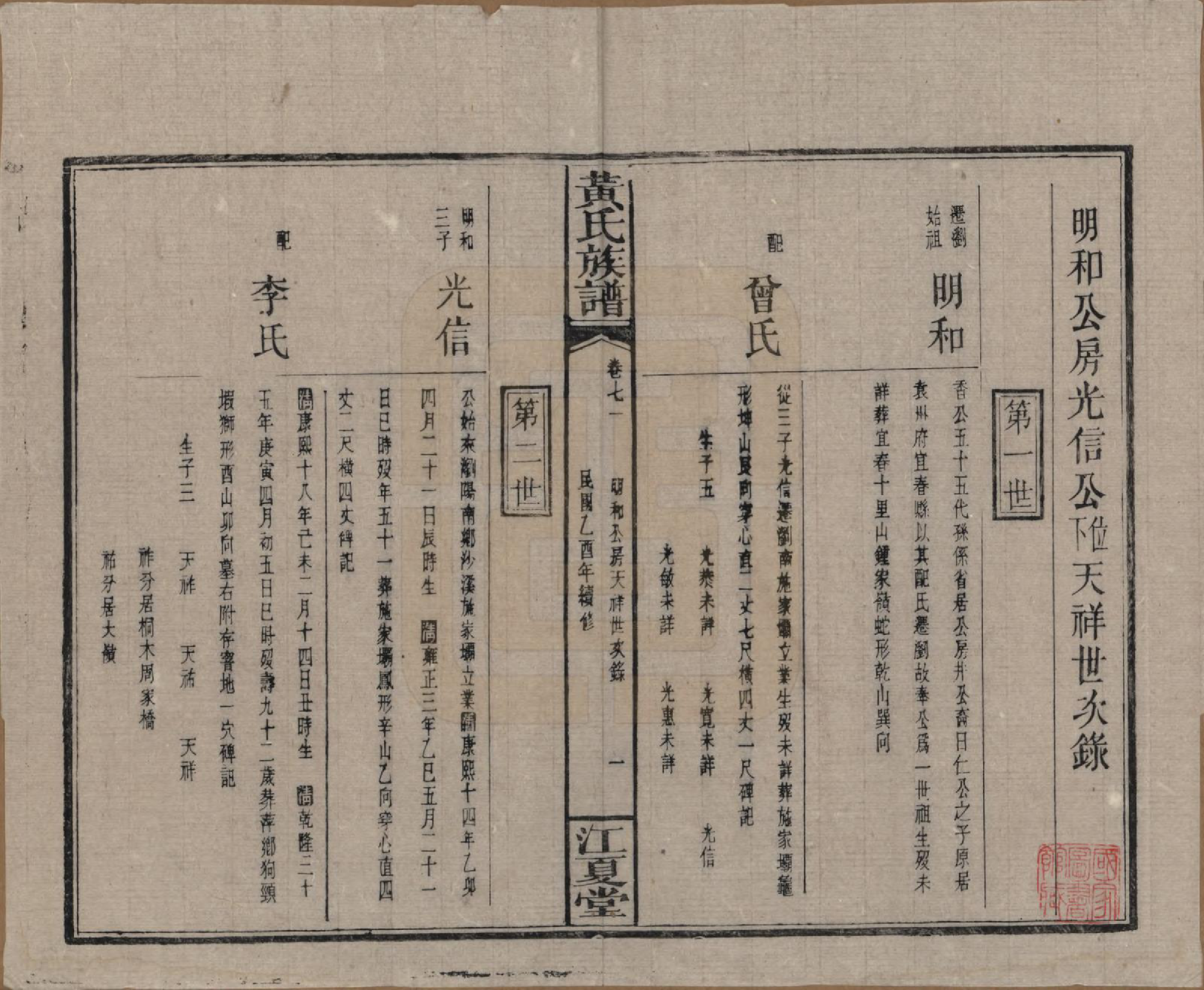 GTJP0593.黄.湖南浏阳.黄氏族谱七十二卷卷首一卷.民国三十四年（1945）_071.pdf_第1页