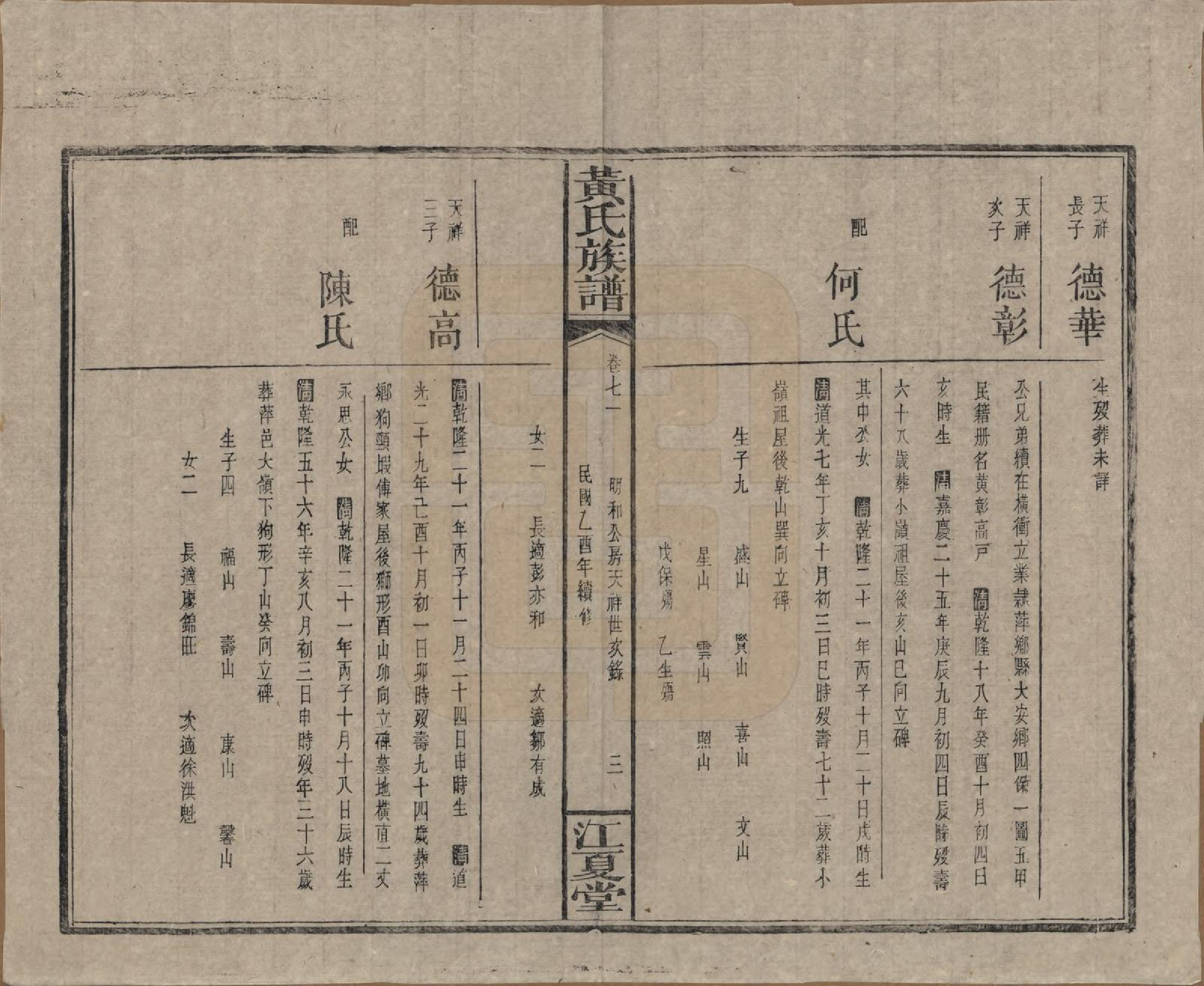 GTJP0593.黄.湖南浏阳.黄氏族谱七十二卷卷首一卷.民国三十四年（1945）_071.pdf_第3页