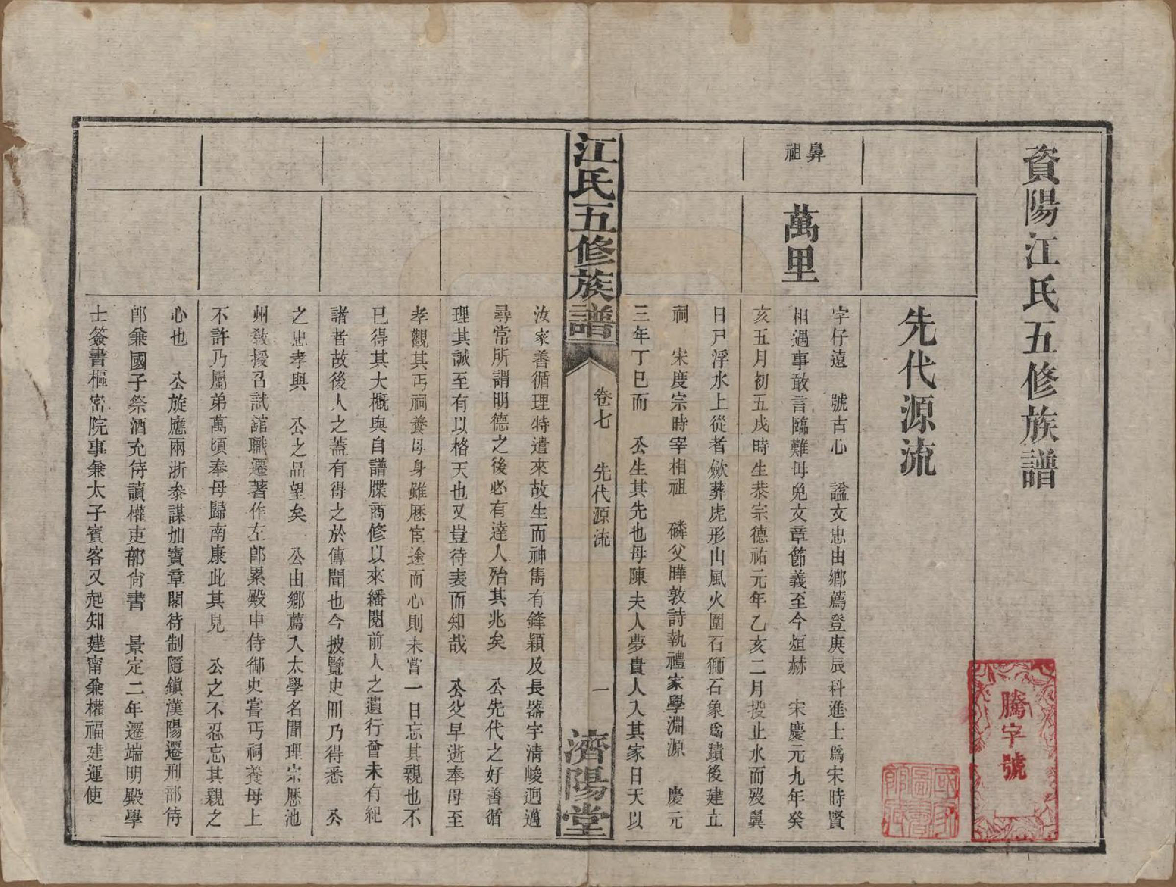 GTJP0664.江.湖南益阳.江氏五修族谱.民国26年(1937)_007.pdf_第1页