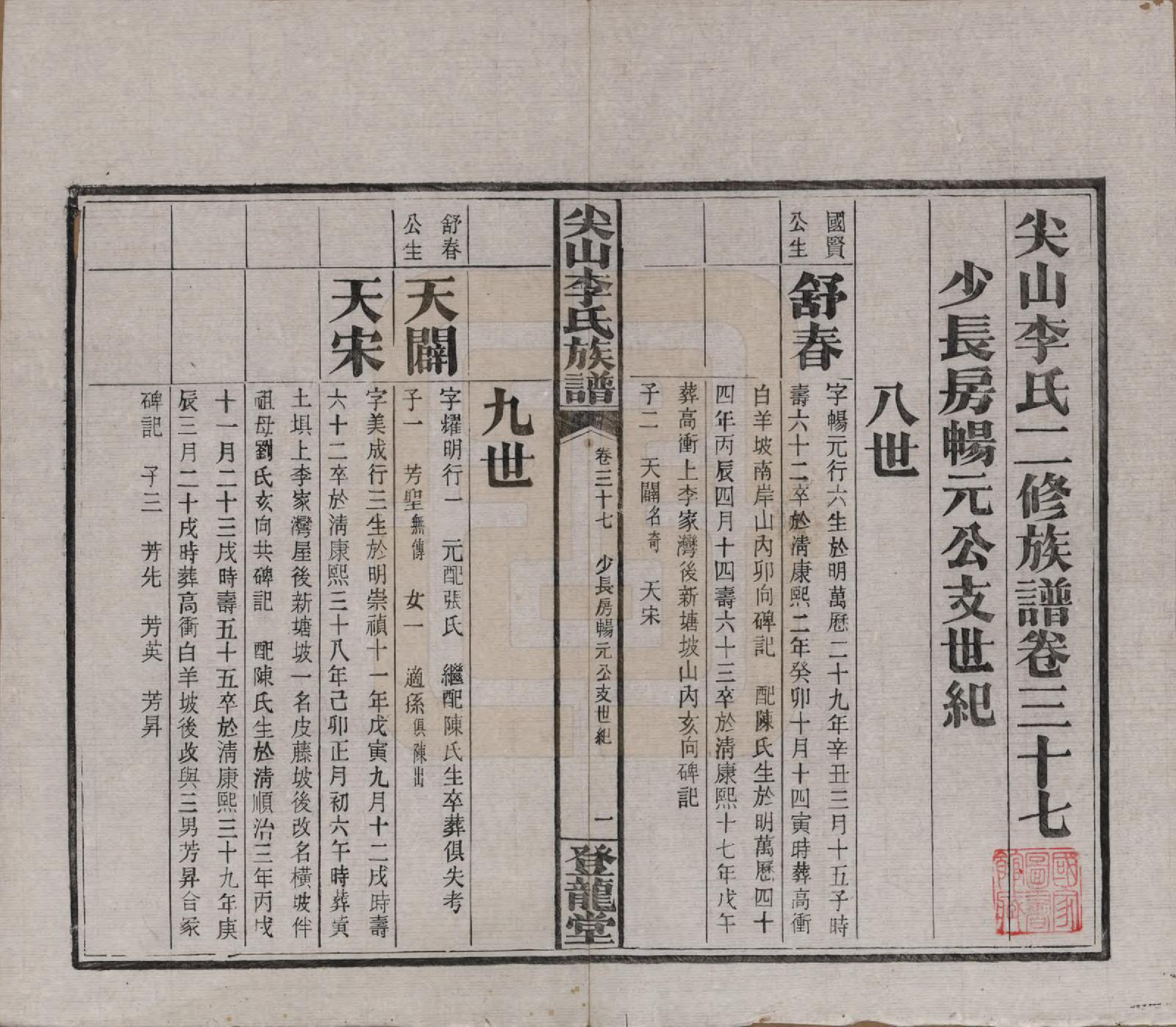 GTJP0801.李.湖南长沙.尖山李氏族谱.民国38年（1949）_037.pdf_第2页