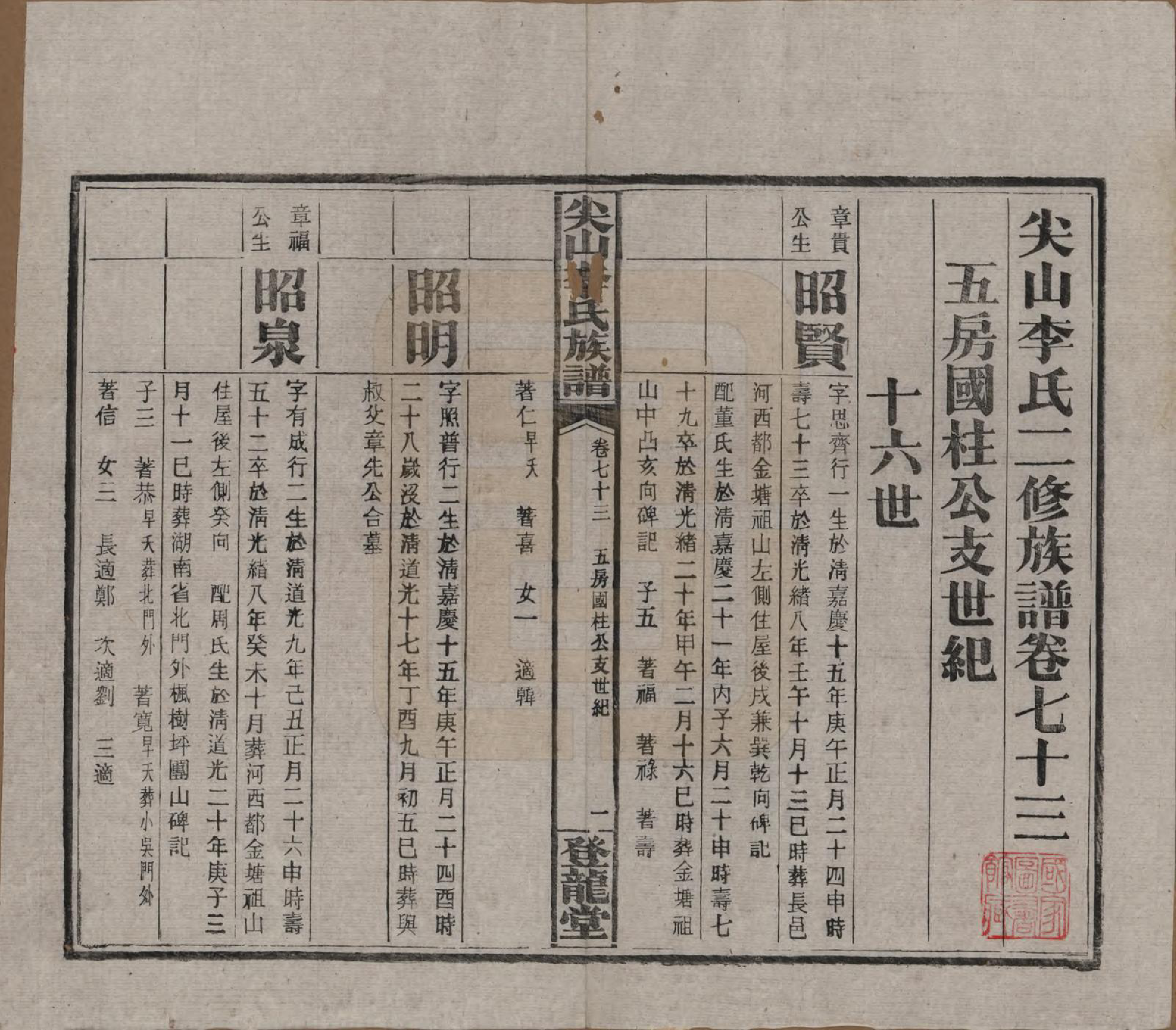 GTJP0801.李.湖南长沙.尖山李氏族谱.民国38年（1949）_073.pdf_第2页