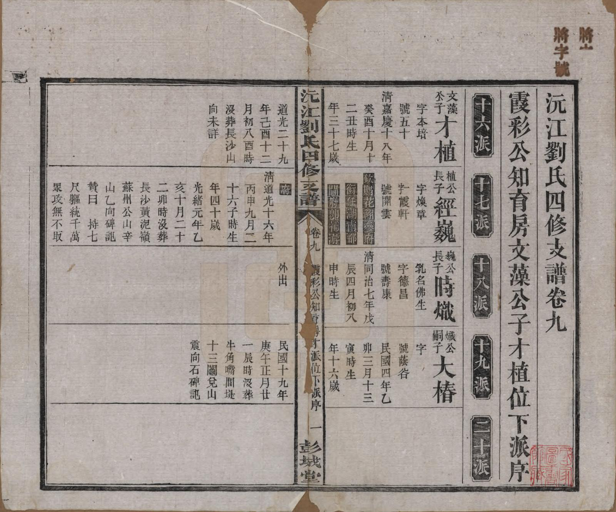 GTJP0947.刘.湖南沅江.沅江刘氏四修支谱十四卷.民国十九年（1930）_009.pdf_第1页