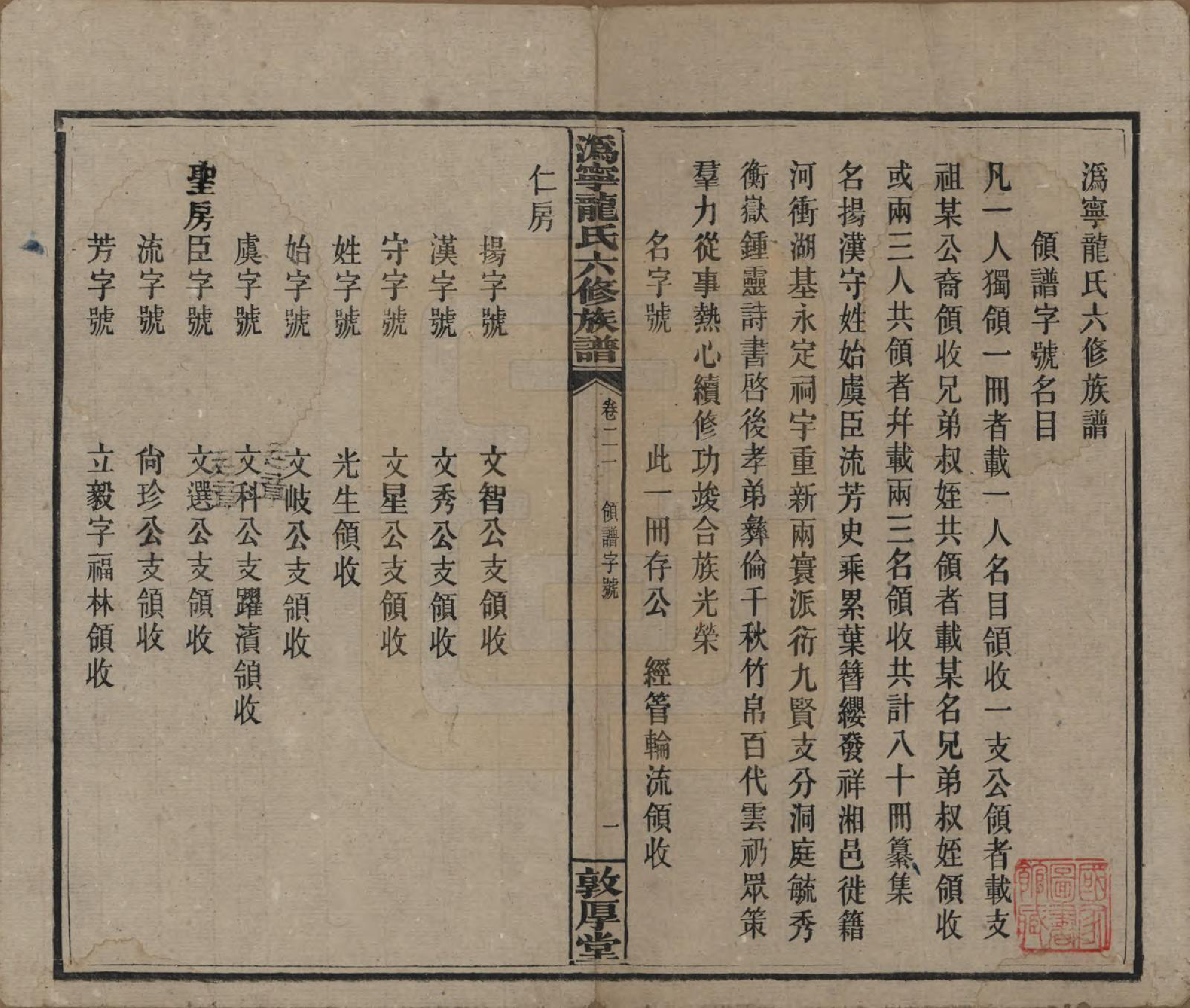 GTJP1001.龙.湖南宁乡.伪宁龙氏六修族谱.民国31年（1942）_021.pdf_第2页