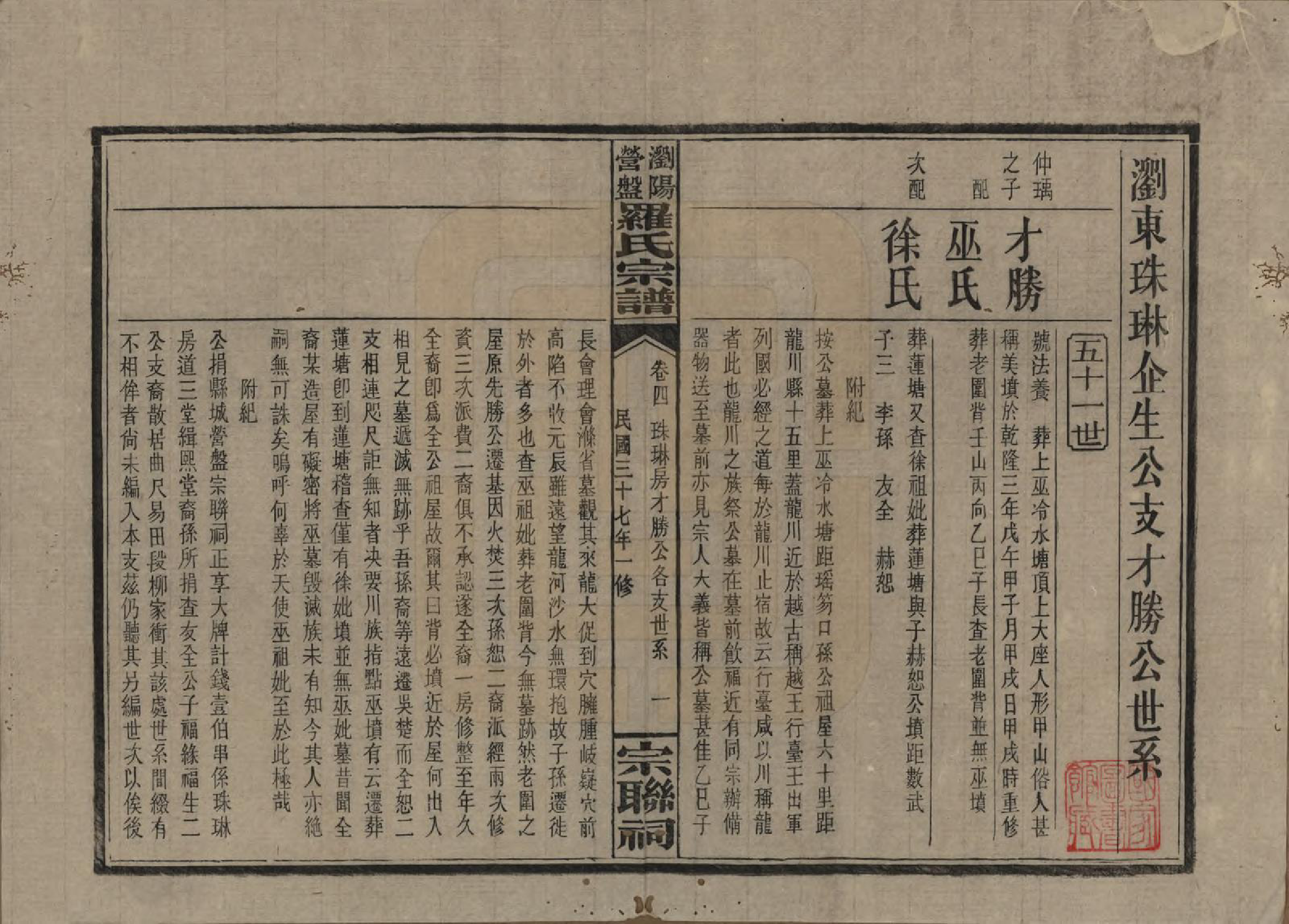 GTJP1036.罗.湖南浏阳.浏阳营盘罗氏宗谱.民国37年(1948)_004.pdf_第1页