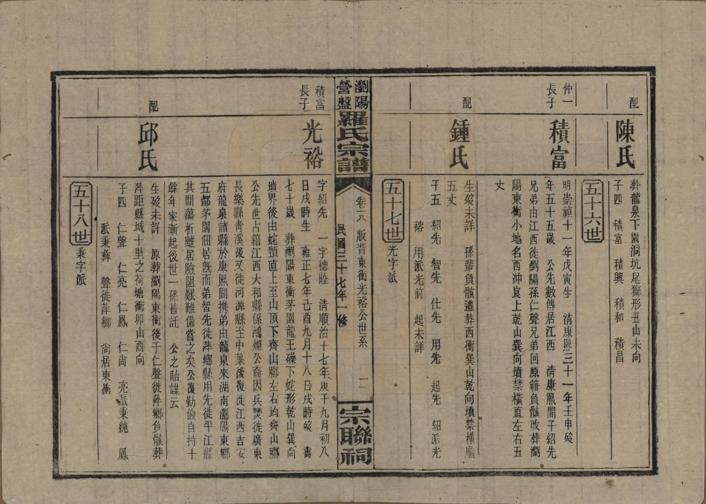 GTJP1036.罗.湖南浏阳.浏阳营盘罗氏宗谱.民国37年(1948)_018.pdf_第2页