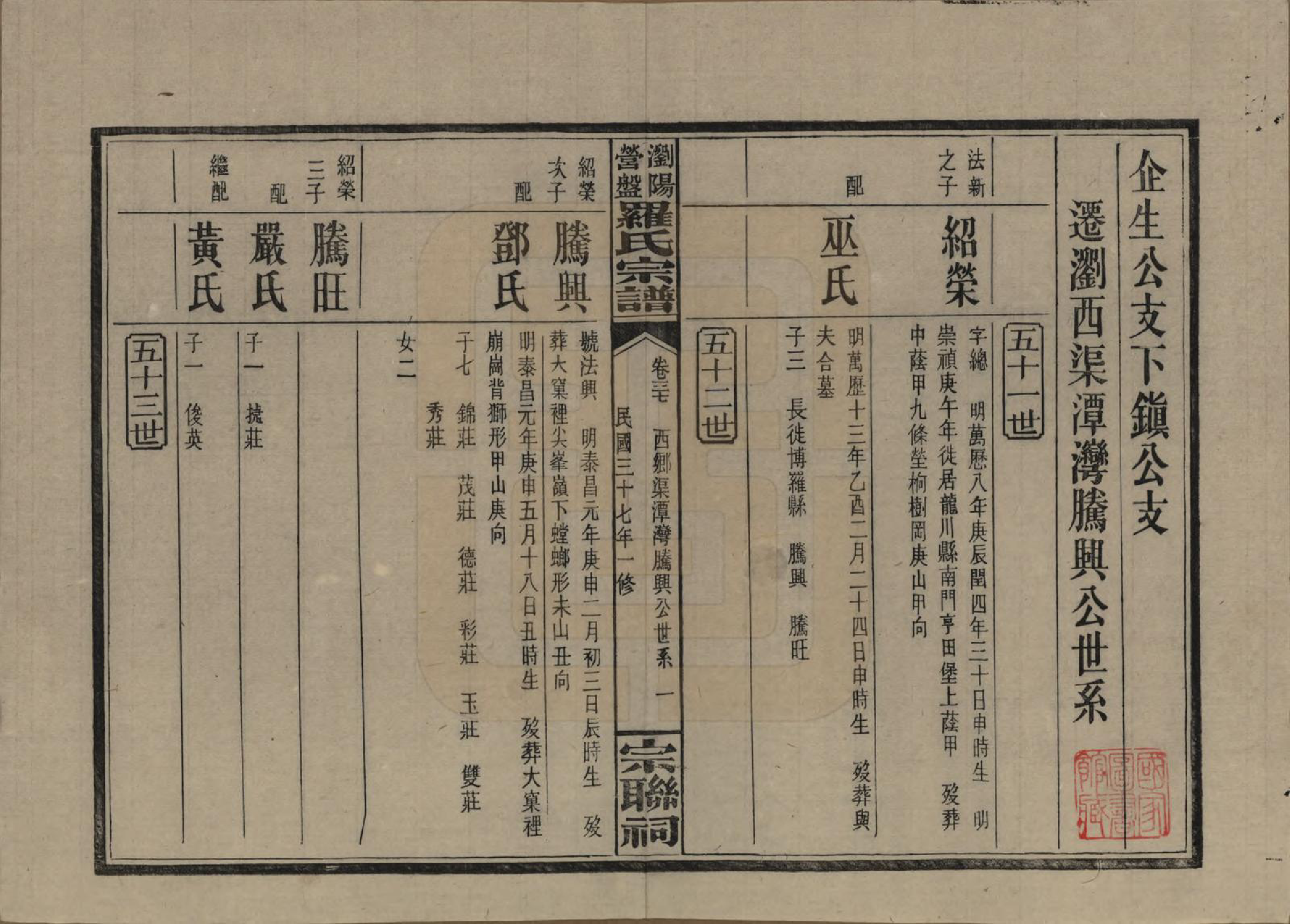 GTJP1036.罗.湖南浏阳.浏阳营盘罗氏宗谱.民国37年(1948)_037.pdf_第1页