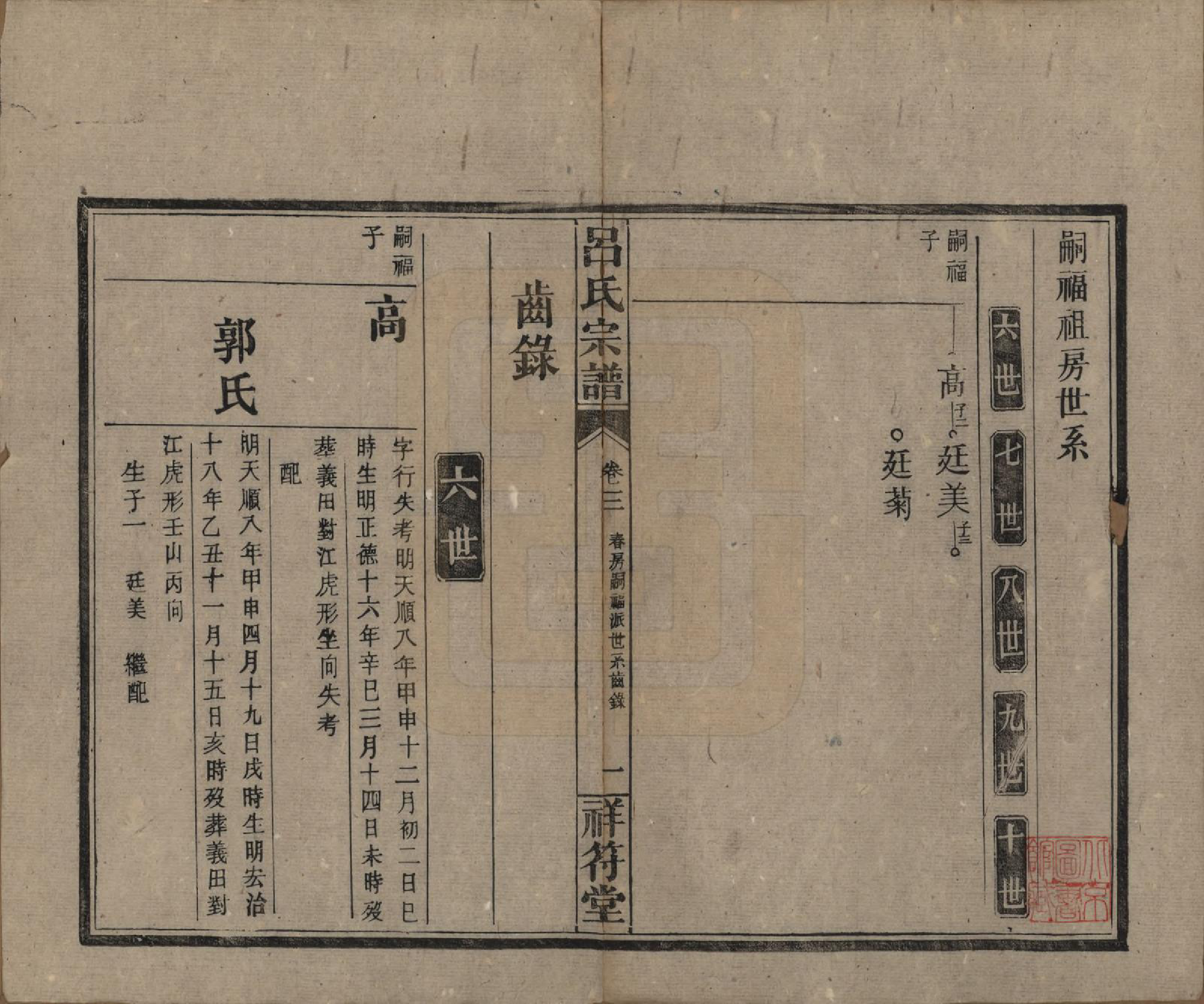 GTJP1047.吕.湖南常德.祥符吕氏四修宗谱.民国11年[1922]_003.pdf_第1页