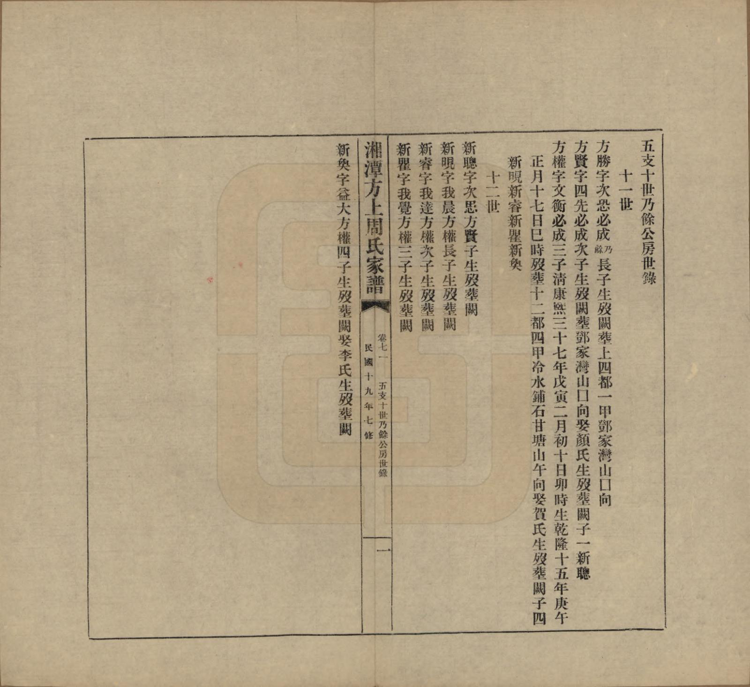 GTJP2306.周.湖南湘潭.湘潭方上周氏七修家谱一百六十六卷.民国十九年（1930）_071.pdf_第2页