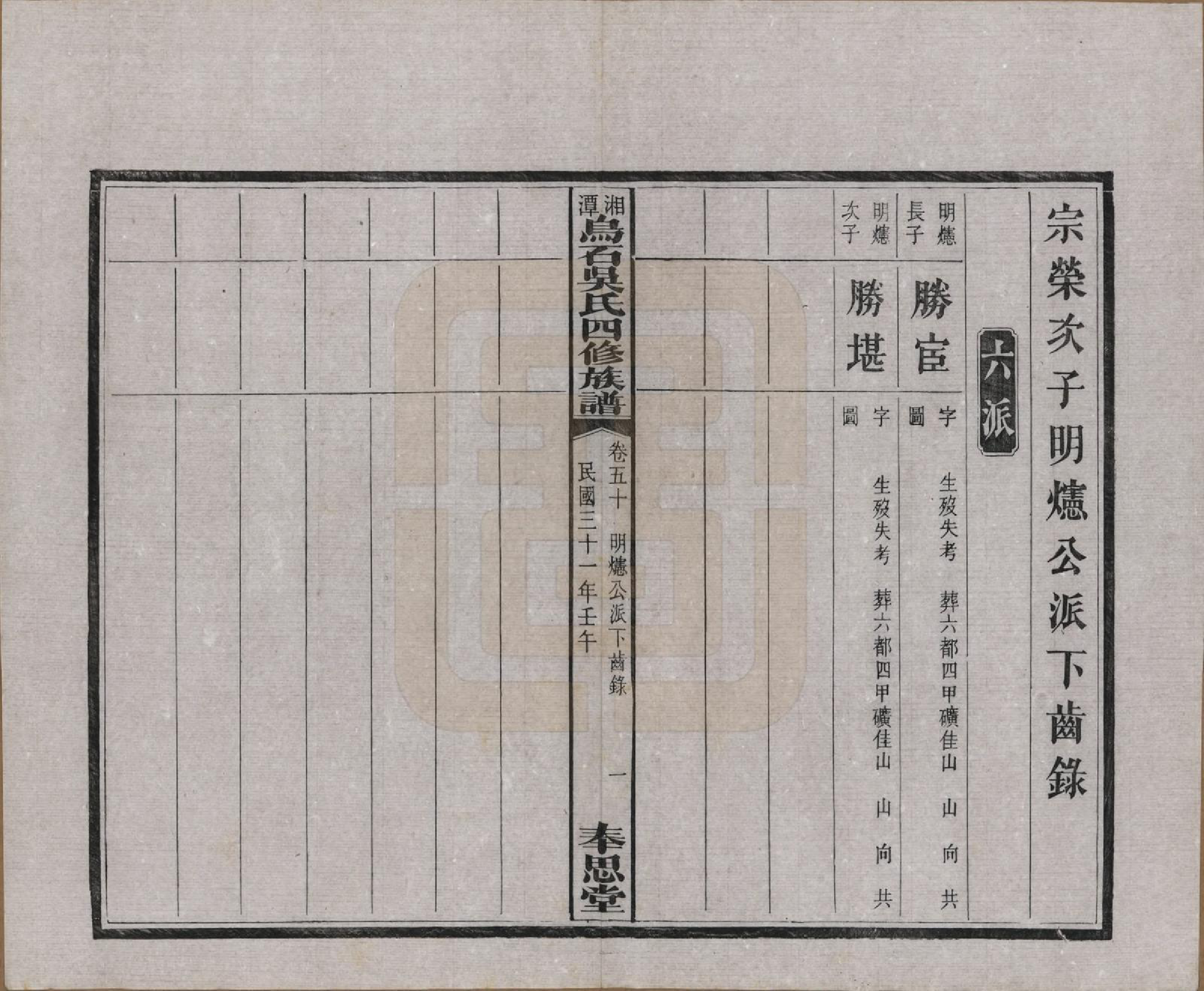 GTJP1662.吴.湖南湘潭.湘潭乌石吴氏四修族谱五十九卷.民国三十一年（1942）_050.pdf_第2页