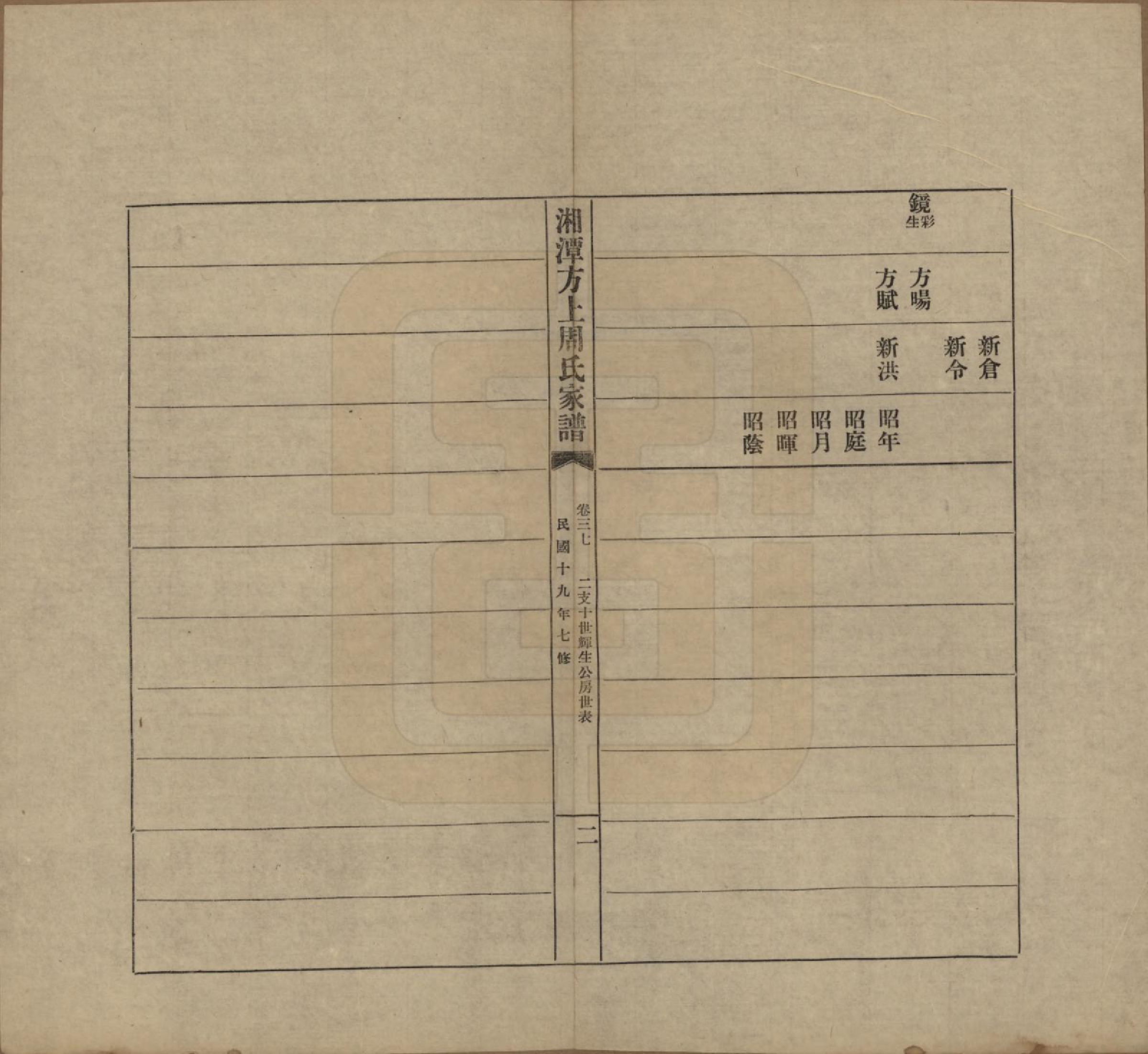 GTJP2306.周.湖南湘潭.湘潭方上周氏七修家谱一百六十六卷.民国十九年（1930）_037.pdf_第2页