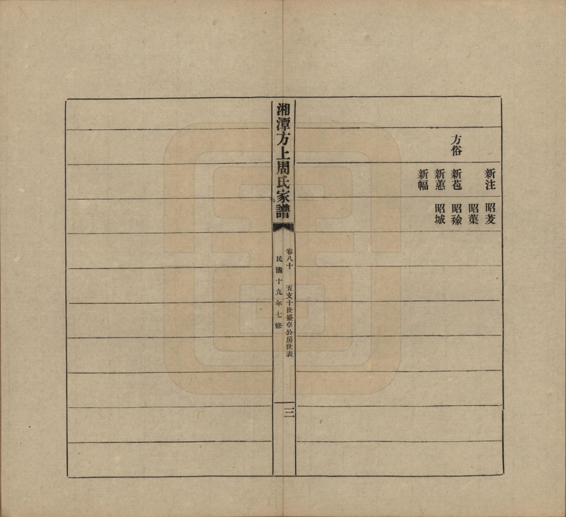 GTJP2306.周.湖南湘潭.湘潭方上周氏七修家谱一百六十六卷.民国十九年（1930）_080.pdf_第3页