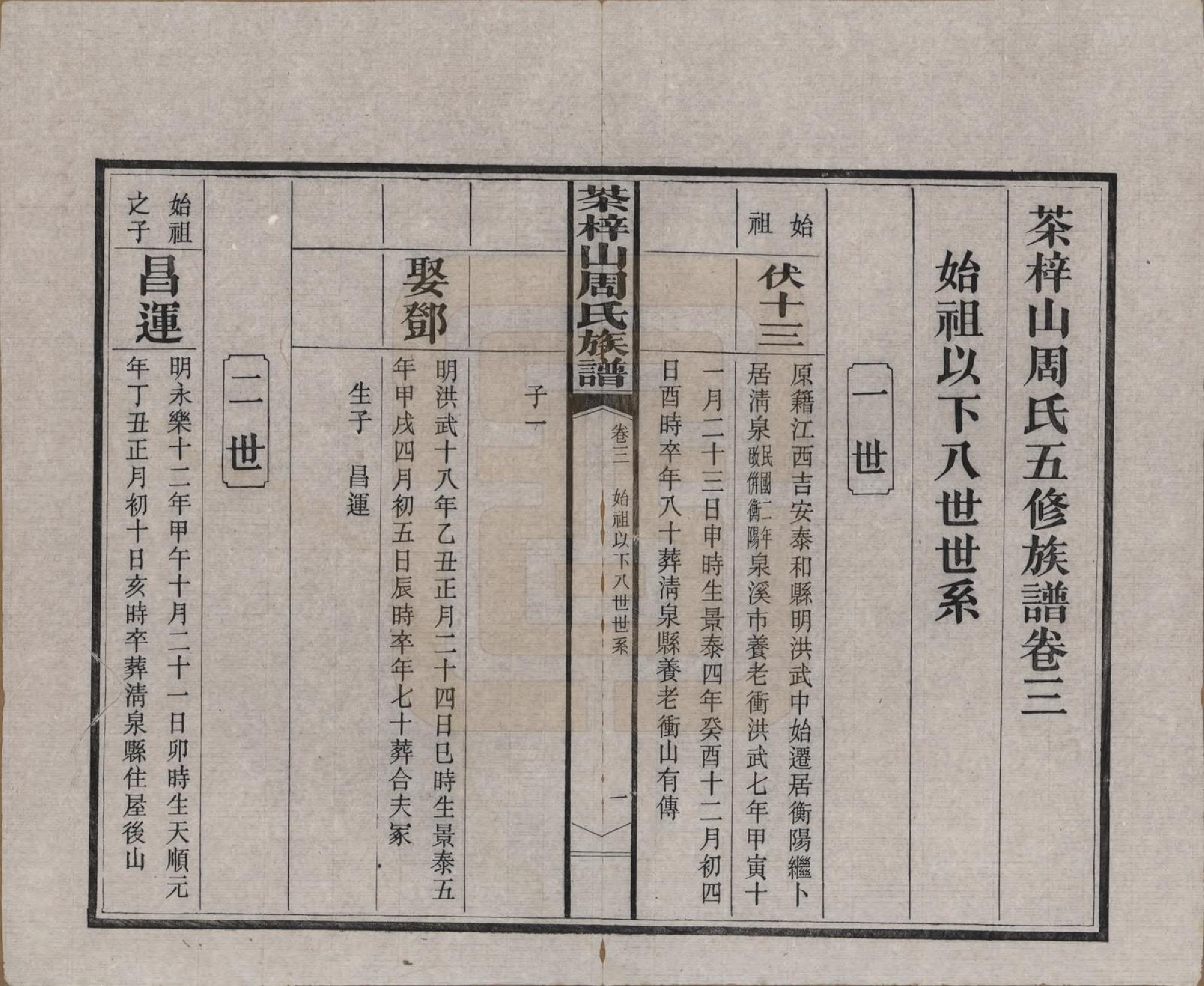 GTJP2284.周.湖南长沙.茶梓山周氏五修族谱.民国32年[1943]_003.pdf_第1页