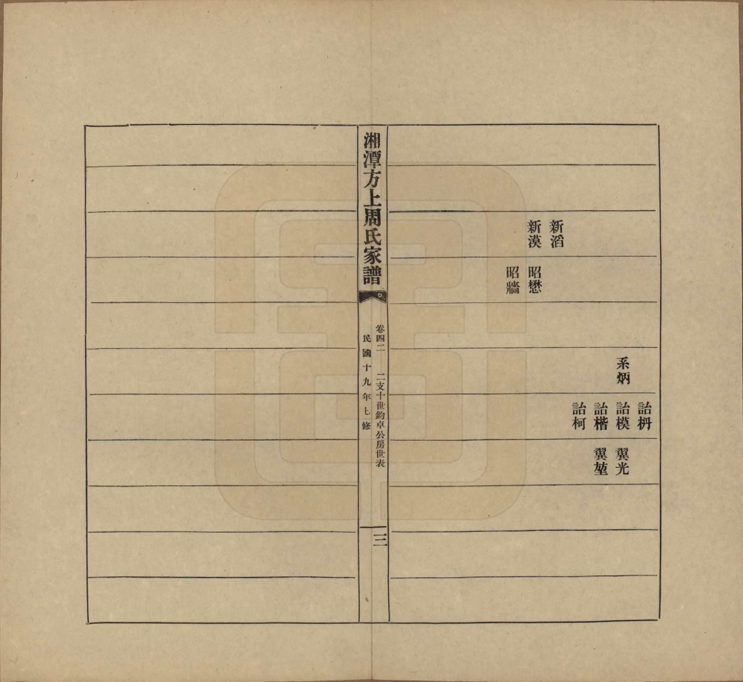 GTJP2306.周.湖南湘潭.湘潭方上周氏七修家谱一百六十六卷.民国十九年（1930）_042.pdf_第3页