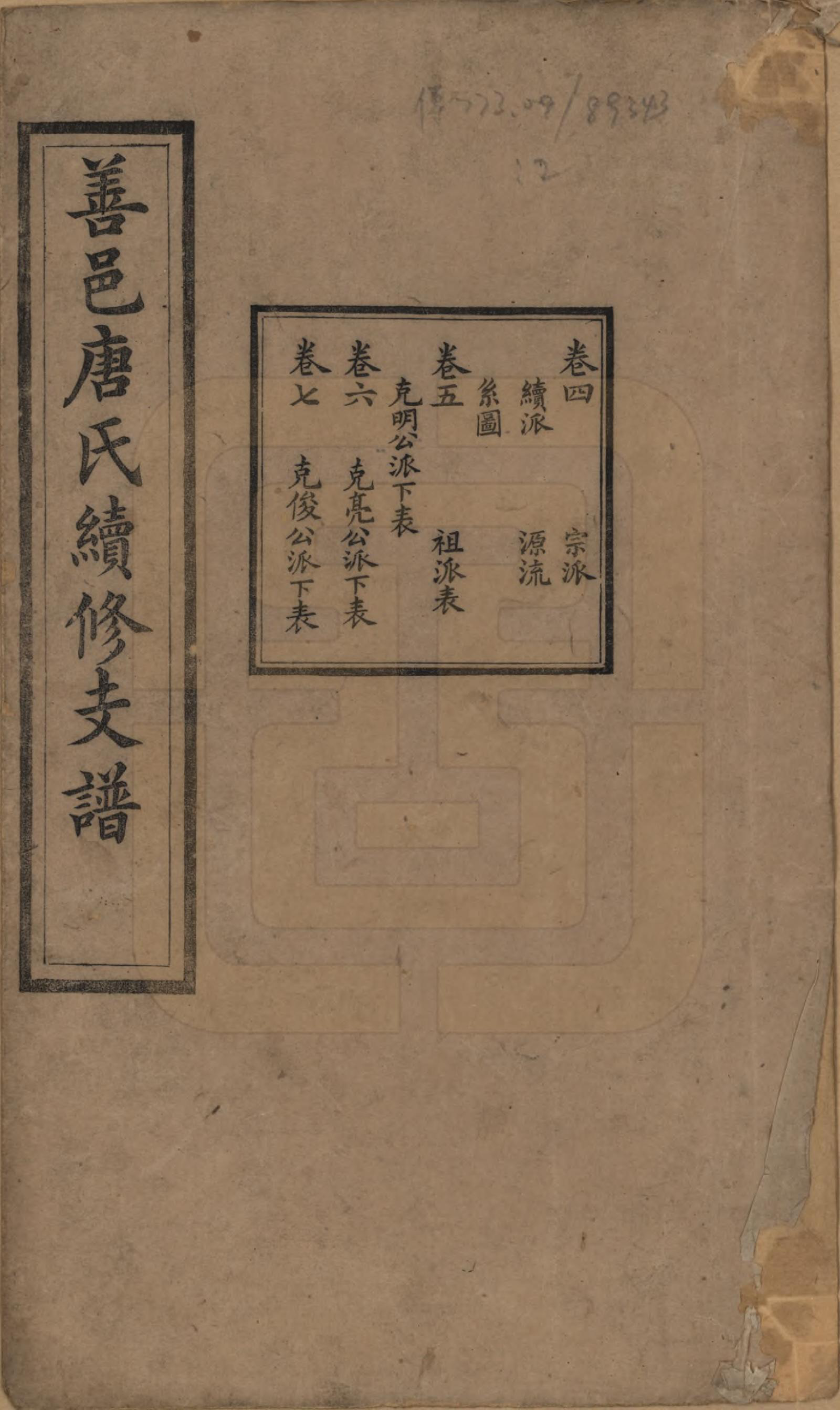 GTJP1407.唐.湖南长沙.善邑唐氏续修支谱.清光绪3年[1877]_004.pdf_第1页