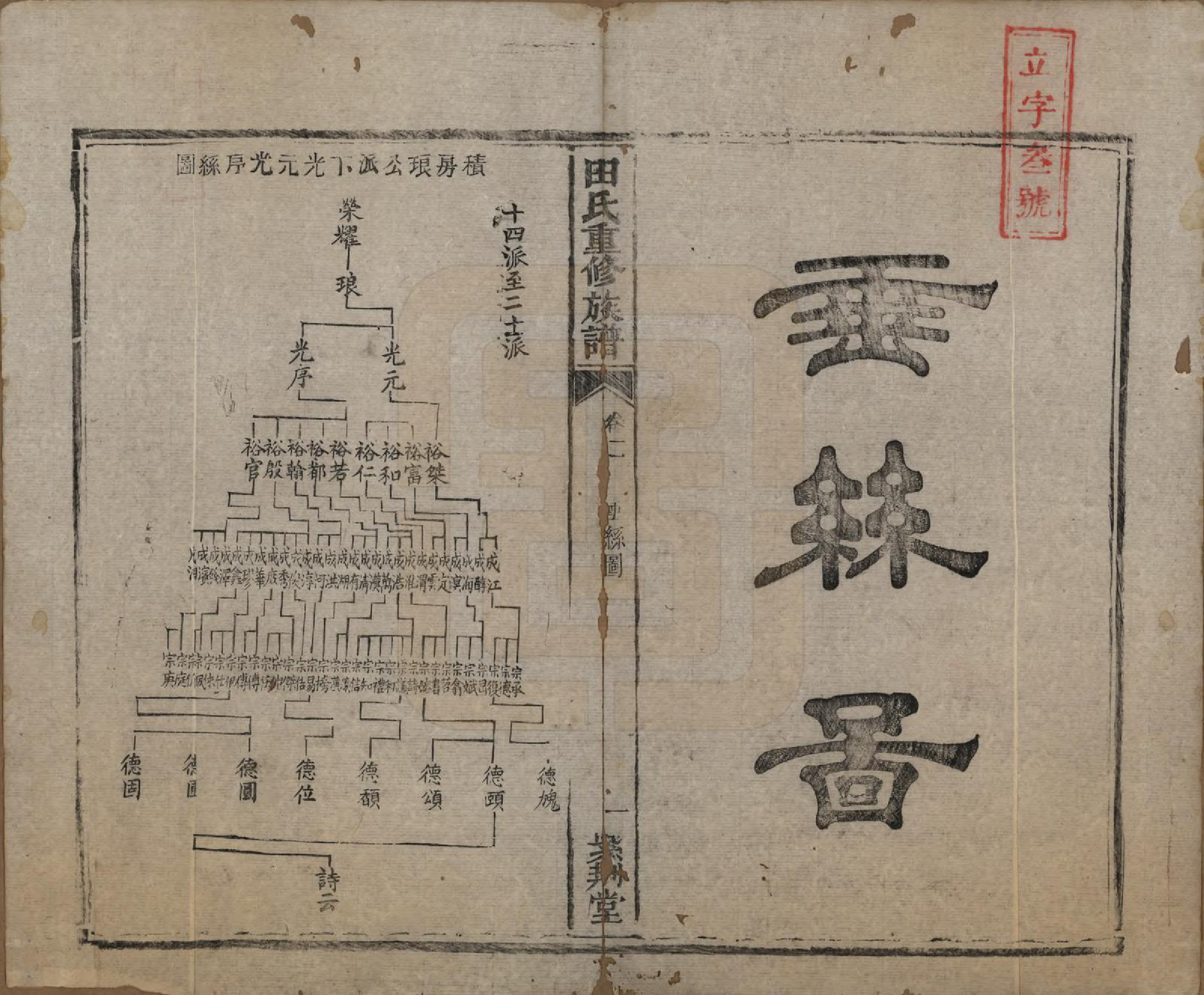 GTJP1431.田.湖南.田氏重修族谱十二卷首一卷次一卷.清咸丰十年（1860）_002.pdf_第1页