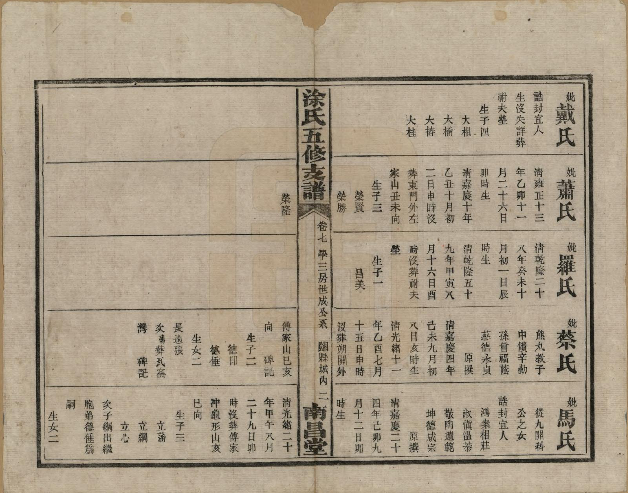 GTJP1436.涂.湖南湘阴.涂氏瑄房五修支谱.民国23年(1934)_007.pdf_第2页