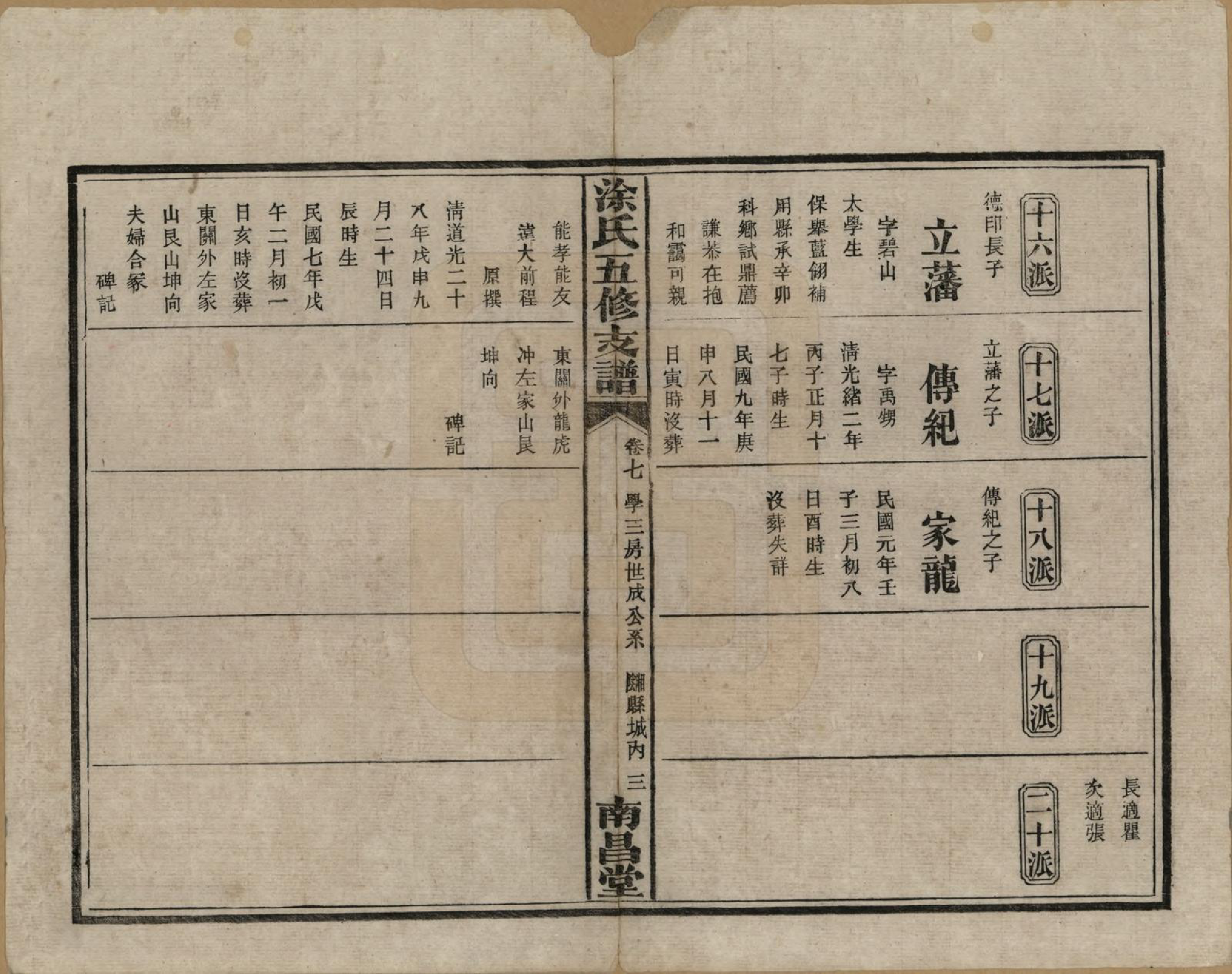 GTJP1436.涂.湖南湘阴.涂氏瑄房五修支谱.民国23年(1934)_007.pdf_第3页