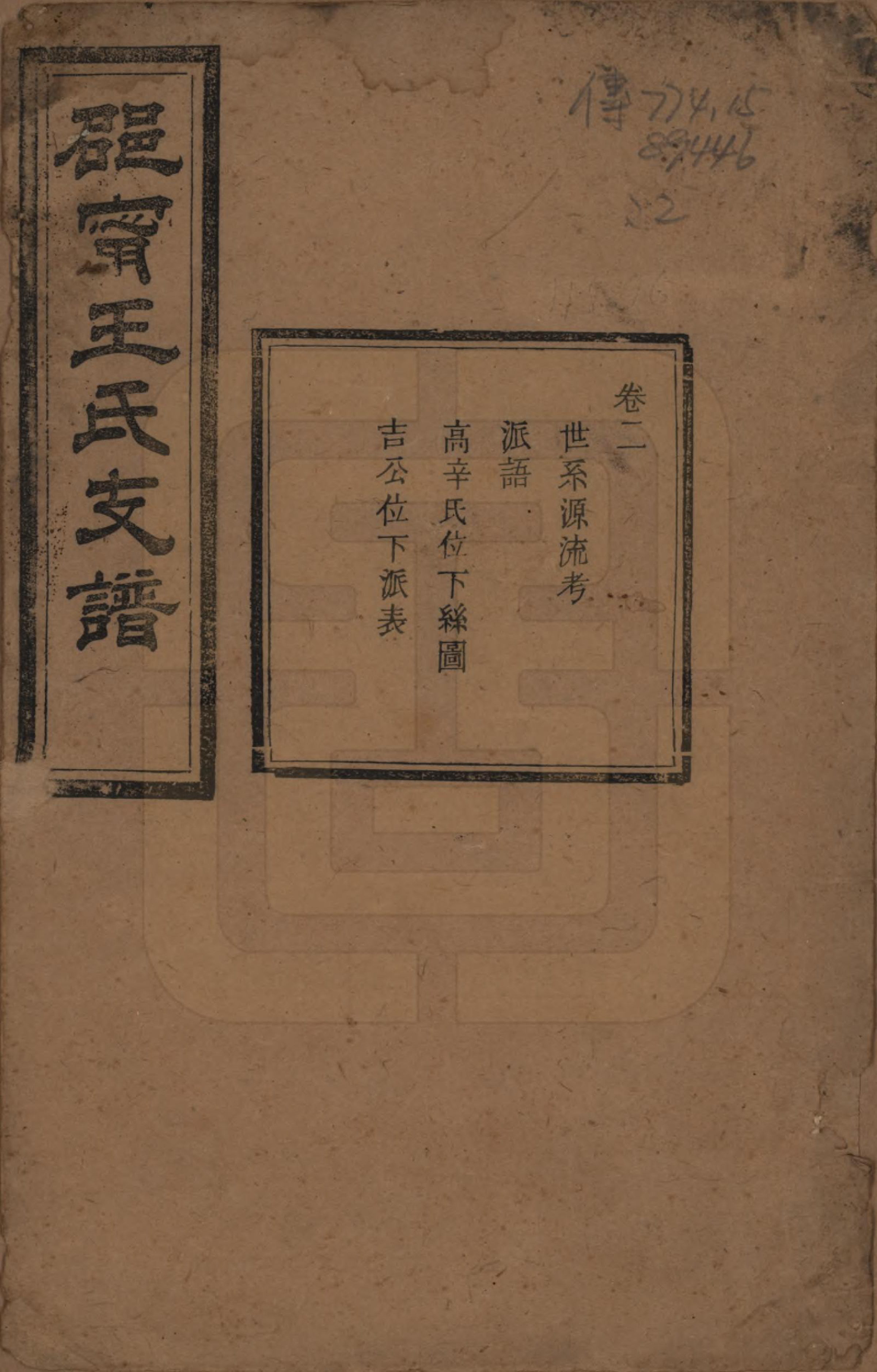 GTJP1596.王.湖南邵阳、宁乡.郡宁王氏支谱四卷.清光绪二十年（1894）_002.pdf_第1页