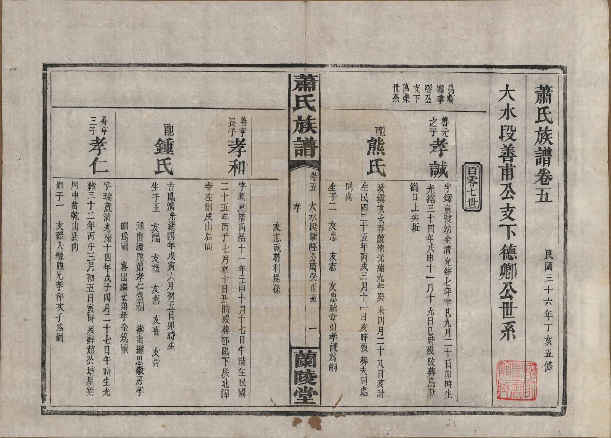 GTJP1756.萧.湖南平江.萧氏族谱.民国36年[1947]_005.pdf_第1页