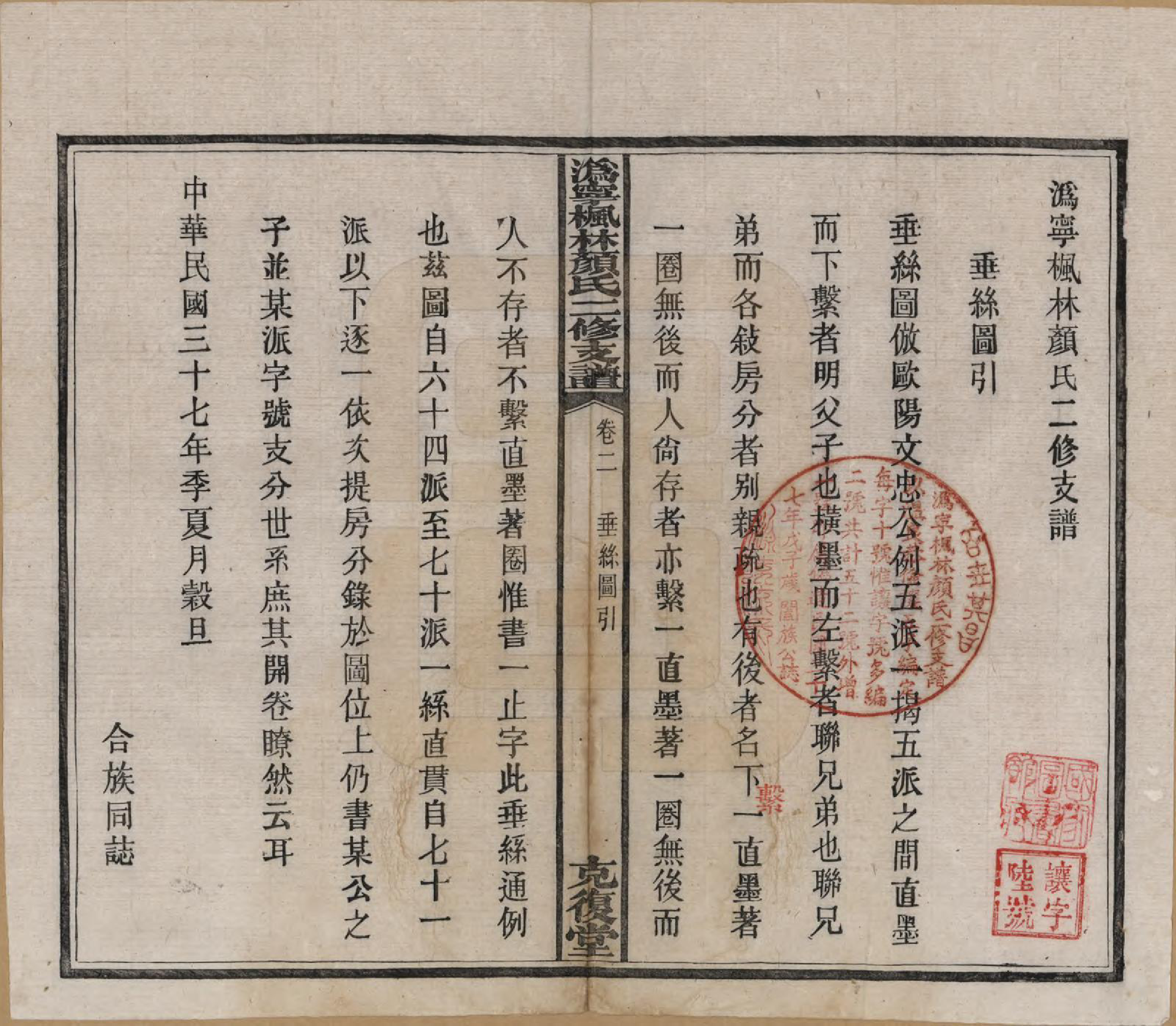 GTJP1933.颜.湖南宁乡.沩甯枫林颜氏二修支谱.民国37年[1948]_002.pdf_第2页