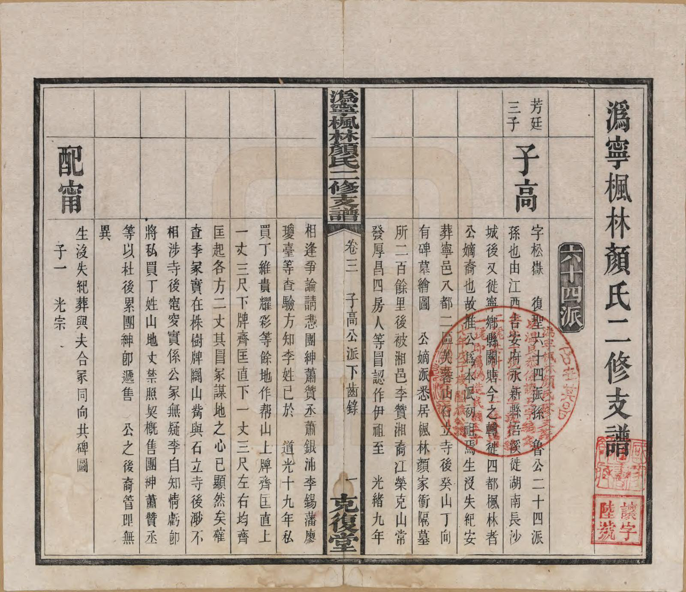 GTJP1933.颜.湖南宁乡.沩甯枫林颜氏二修支谱.民国37年[1948]_003.pdf_第2页