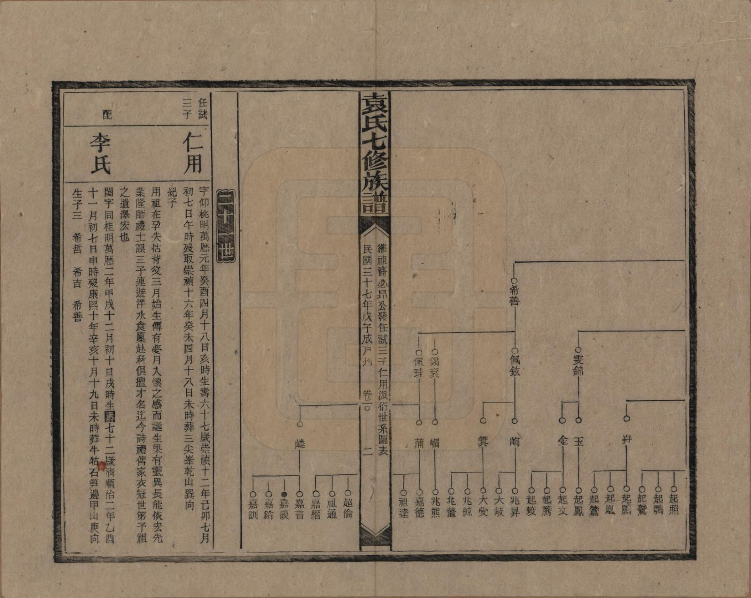 GTJP2064.袁.湖南.袁氏成户七修族谱.民国三十七年（1948）_010.pdf_第2页