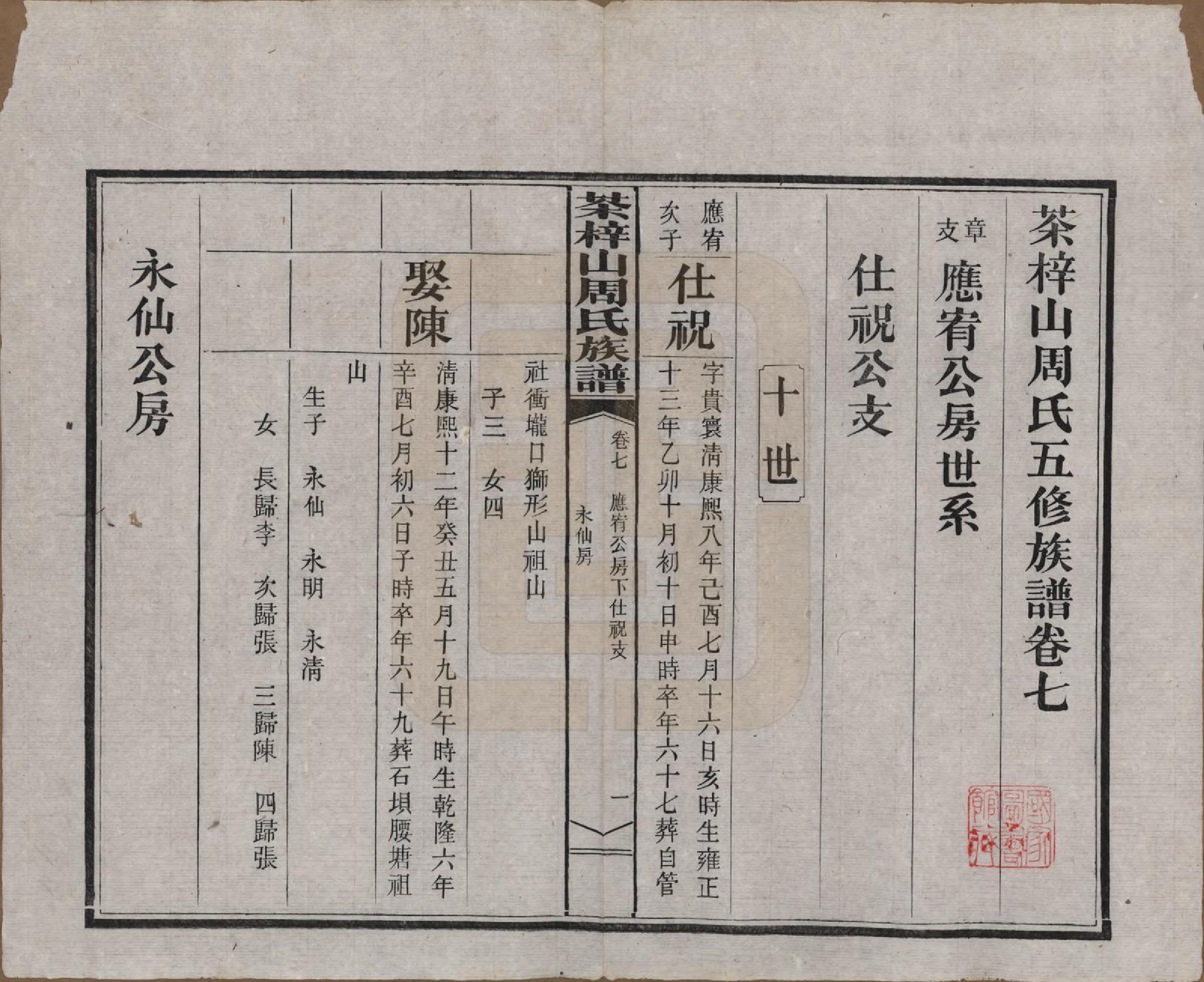 GTJP2284.周.湖南长沙.茶梓山周氏五修族谱.民国32年[1943]_007.pdf_第2页