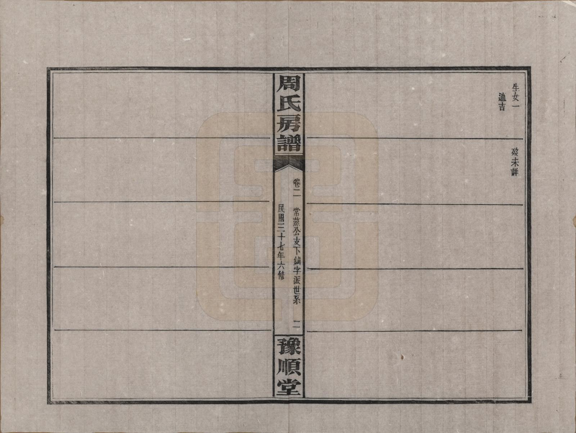 GTJP2287.周.湖南浏阳.周氏房谱.民国37年[1948]_002.pdf_第2页