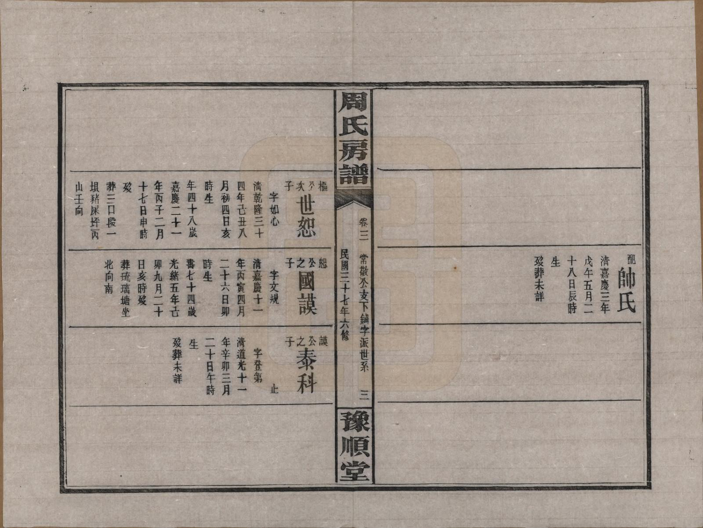 GTJP2287.周.湖南浏阳.周氏房谱.民国37年[1948]_003.pdf_第3页