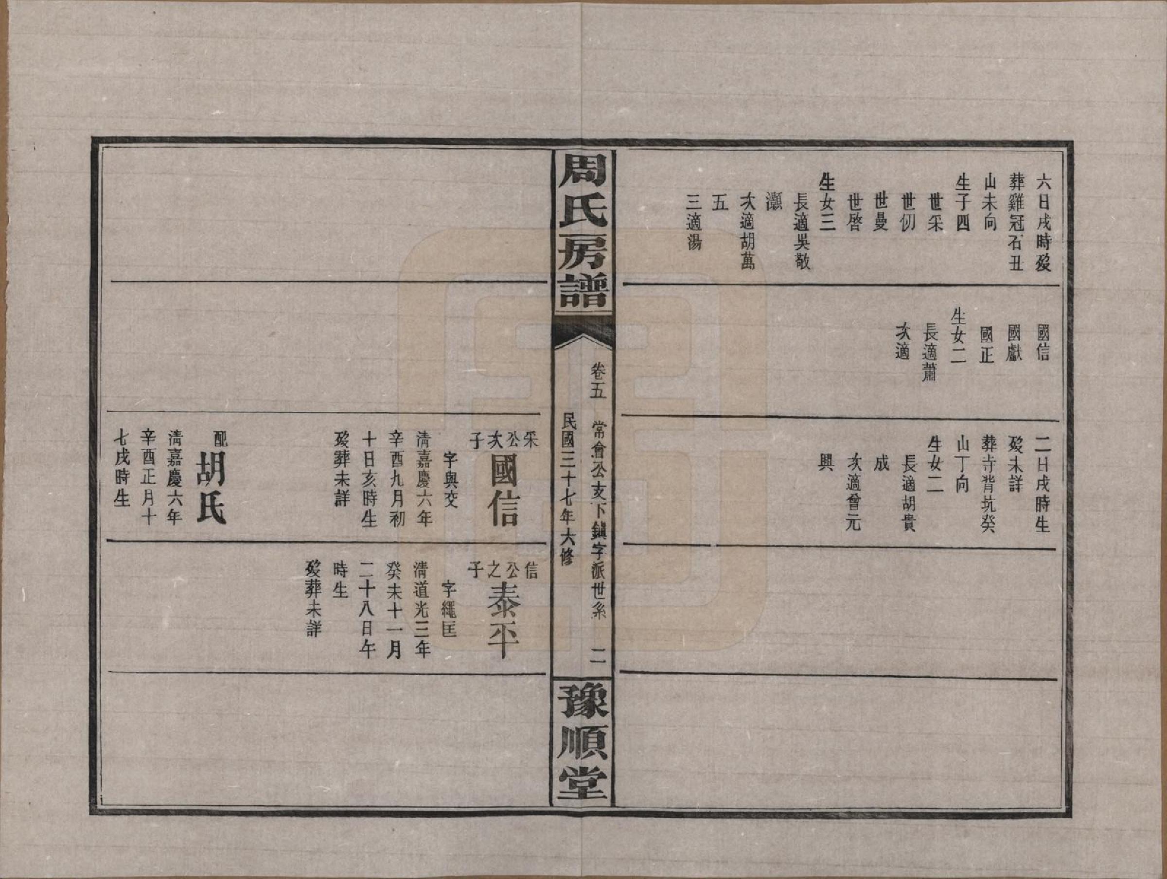 GTJP2287.周.湖南浏阳.周氏房谱.民国37年[1948]_005.pdf_第2页