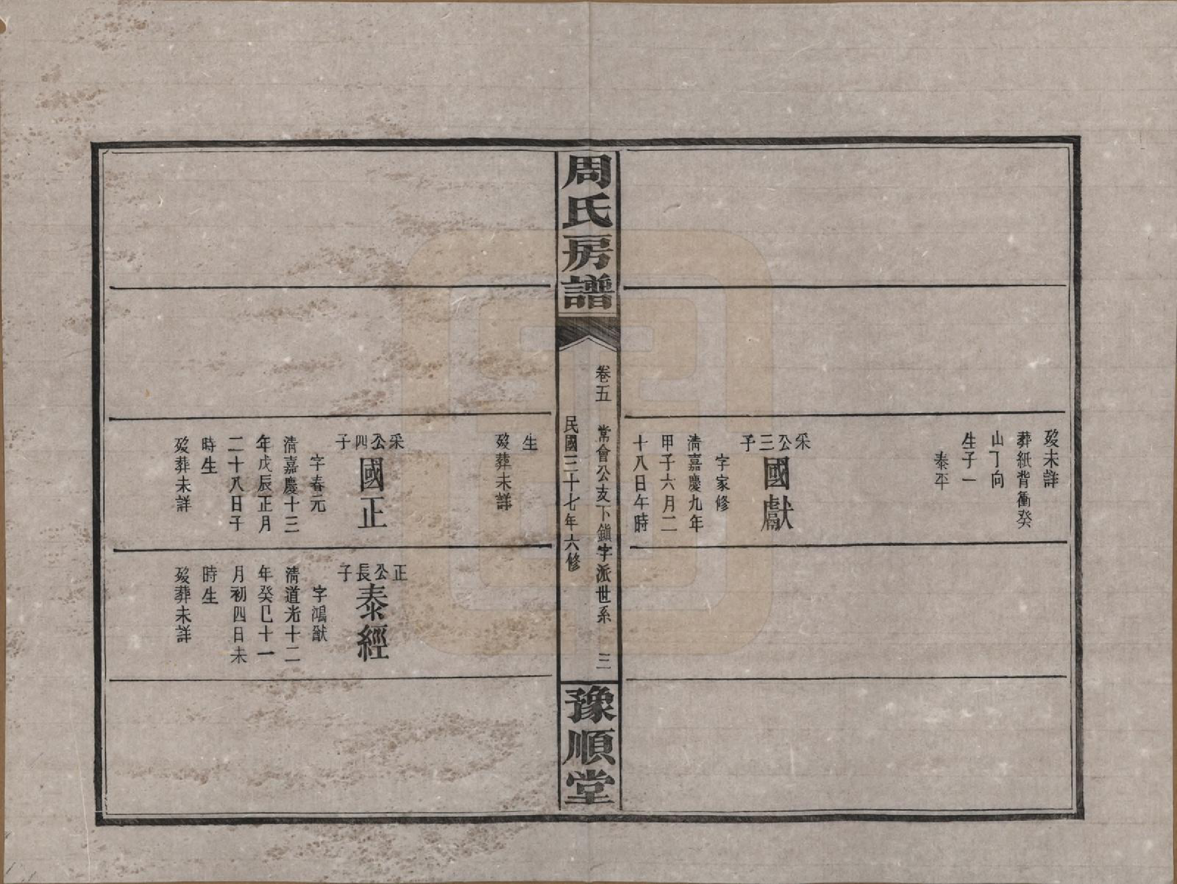 GTJP2287.周.湖南浏阳.周氏房谱.民国37年[1948]_005.pdf_第3页