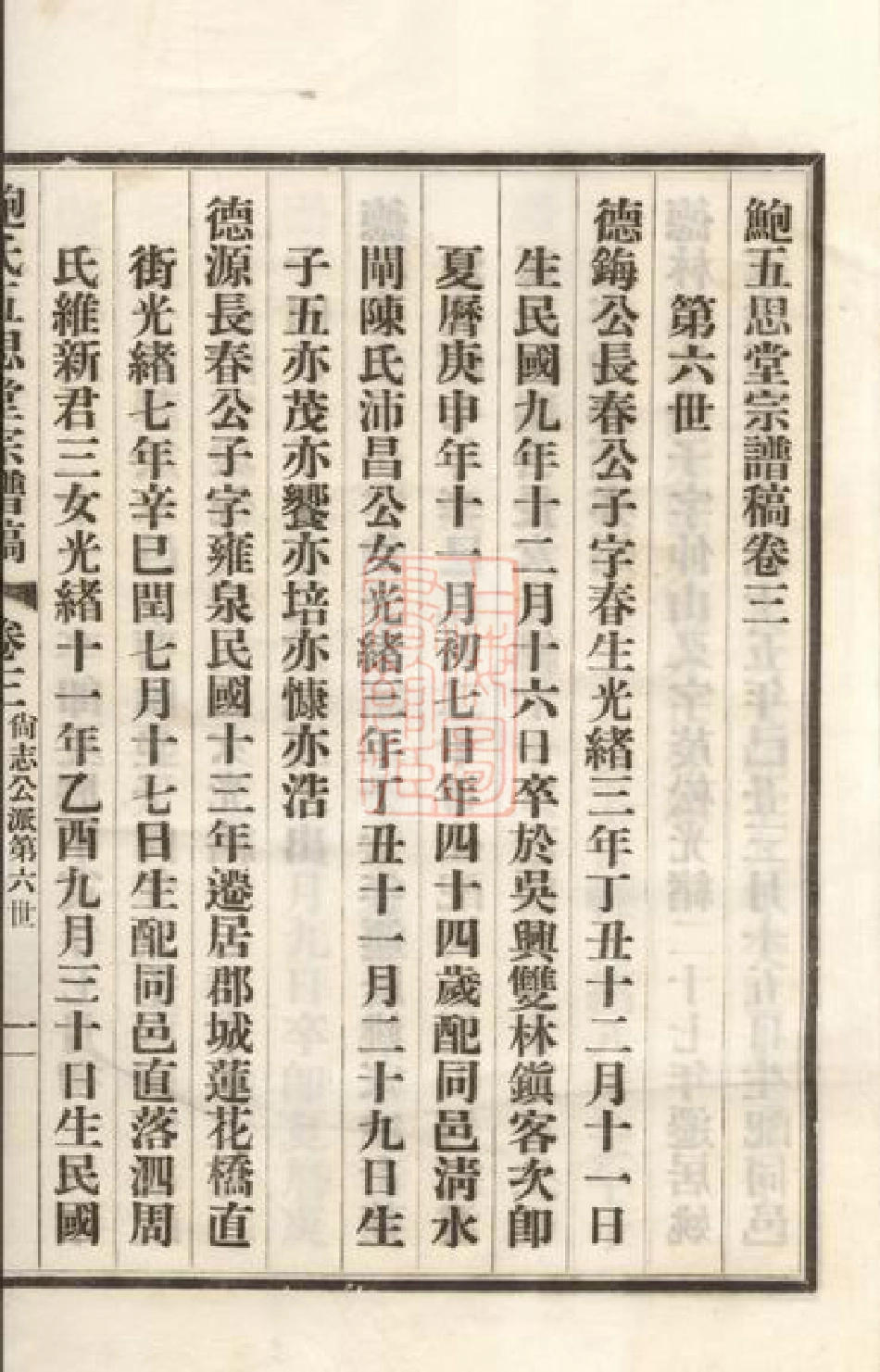 3874.鲍氏五思堂宗谱稿： [会稽].pdf_第2页